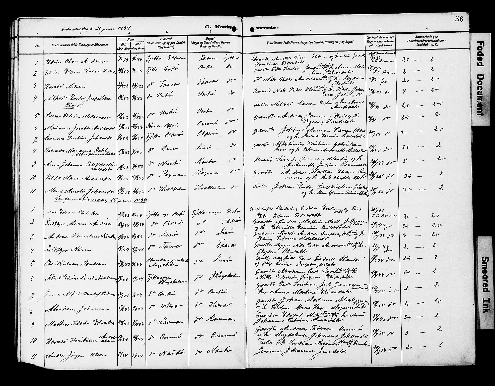 Ministerialprotokoller, klokkerbøker og fødselsregistre - Nordland, AV/SAT-A-1459/818/L0273: Klokkerbok nr. 818C01, 1893-1928, s. 56