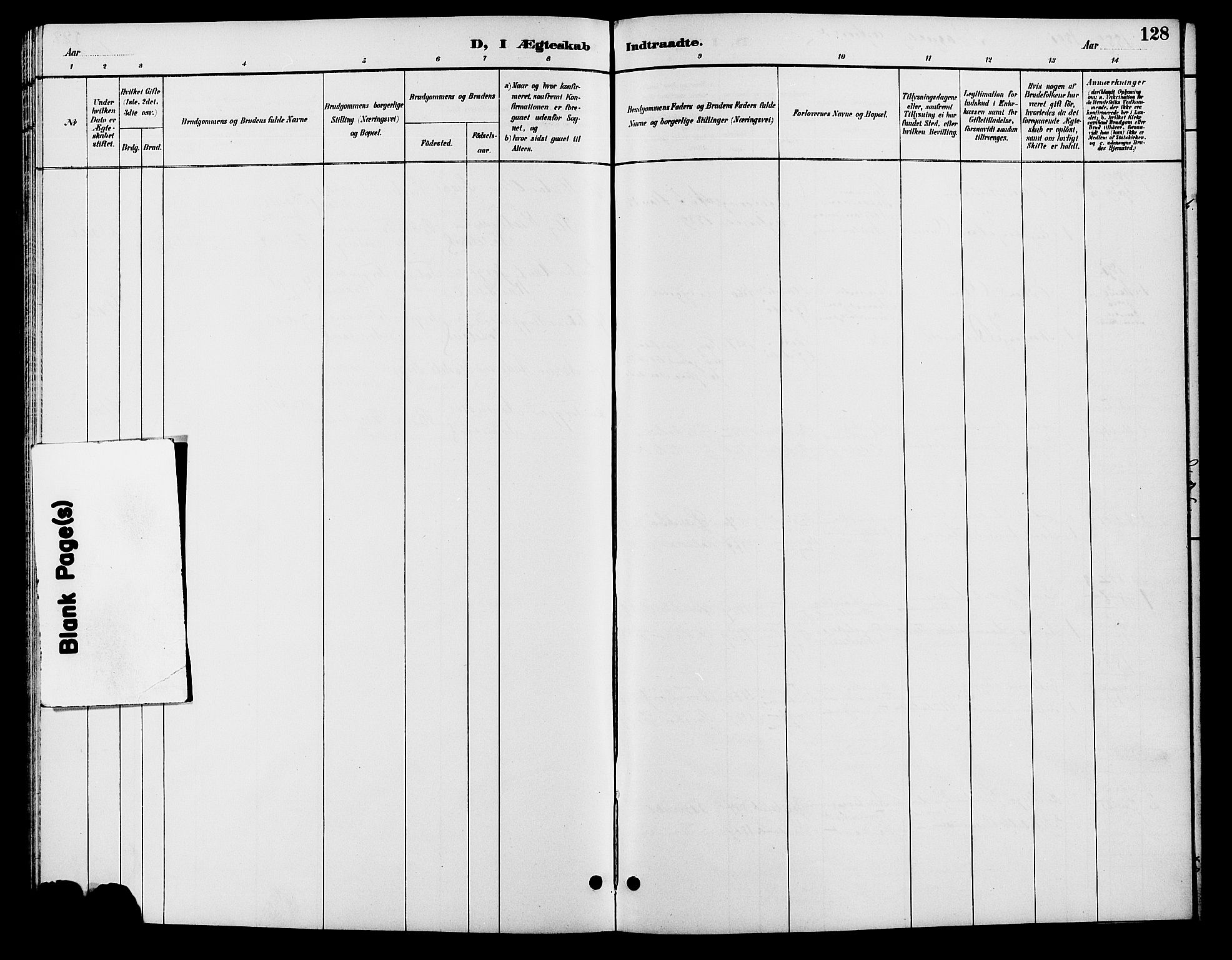 Søgne sokneprestkontor, AV/SAK-1111-0037/F/Fb/Fba/L0004: Klokkerbok nr. B 4, 1888-1903, s. 128