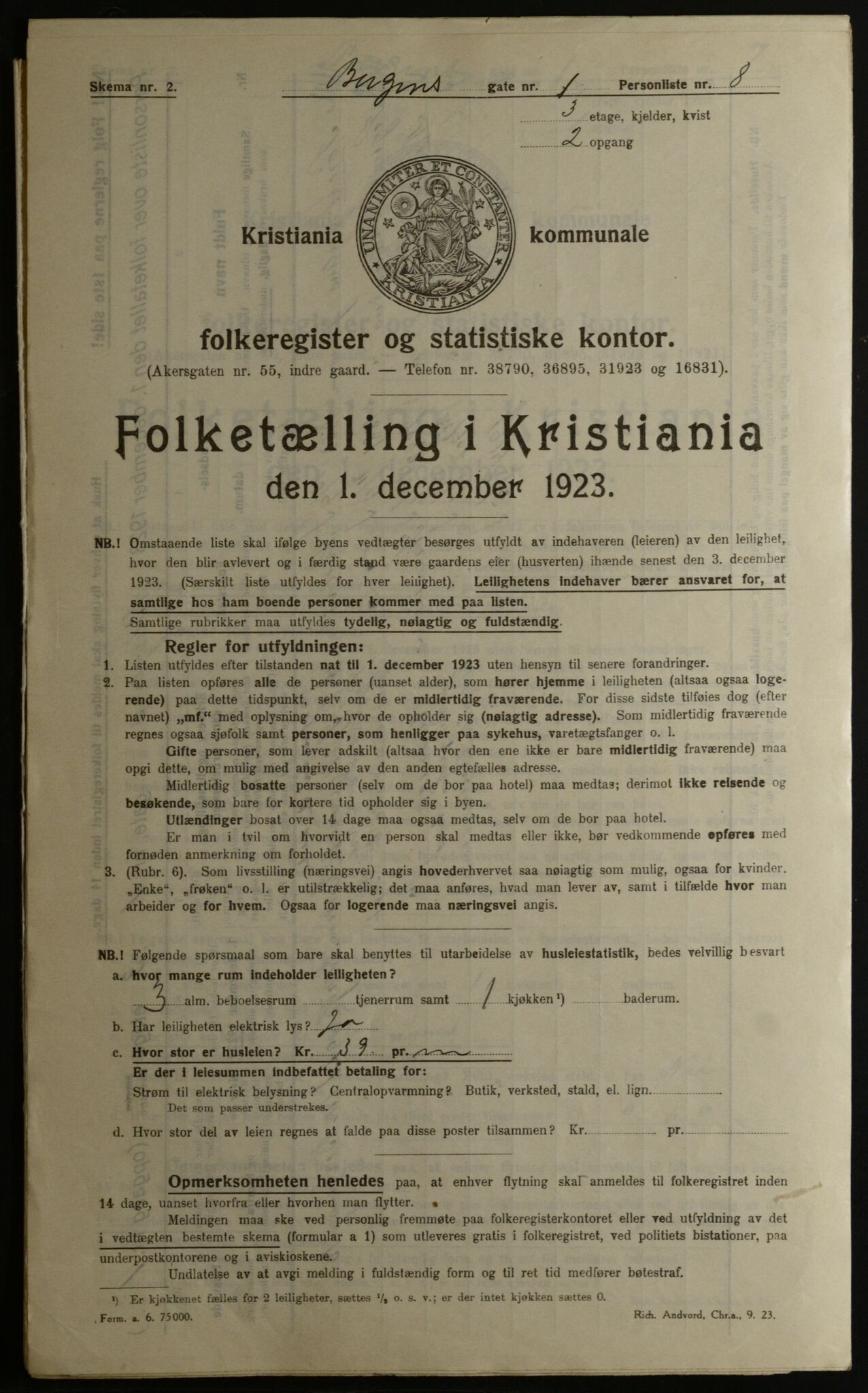 OBA, Kommunal folketelling 1.12.1923 for Kristiania, 1923, s. 4530