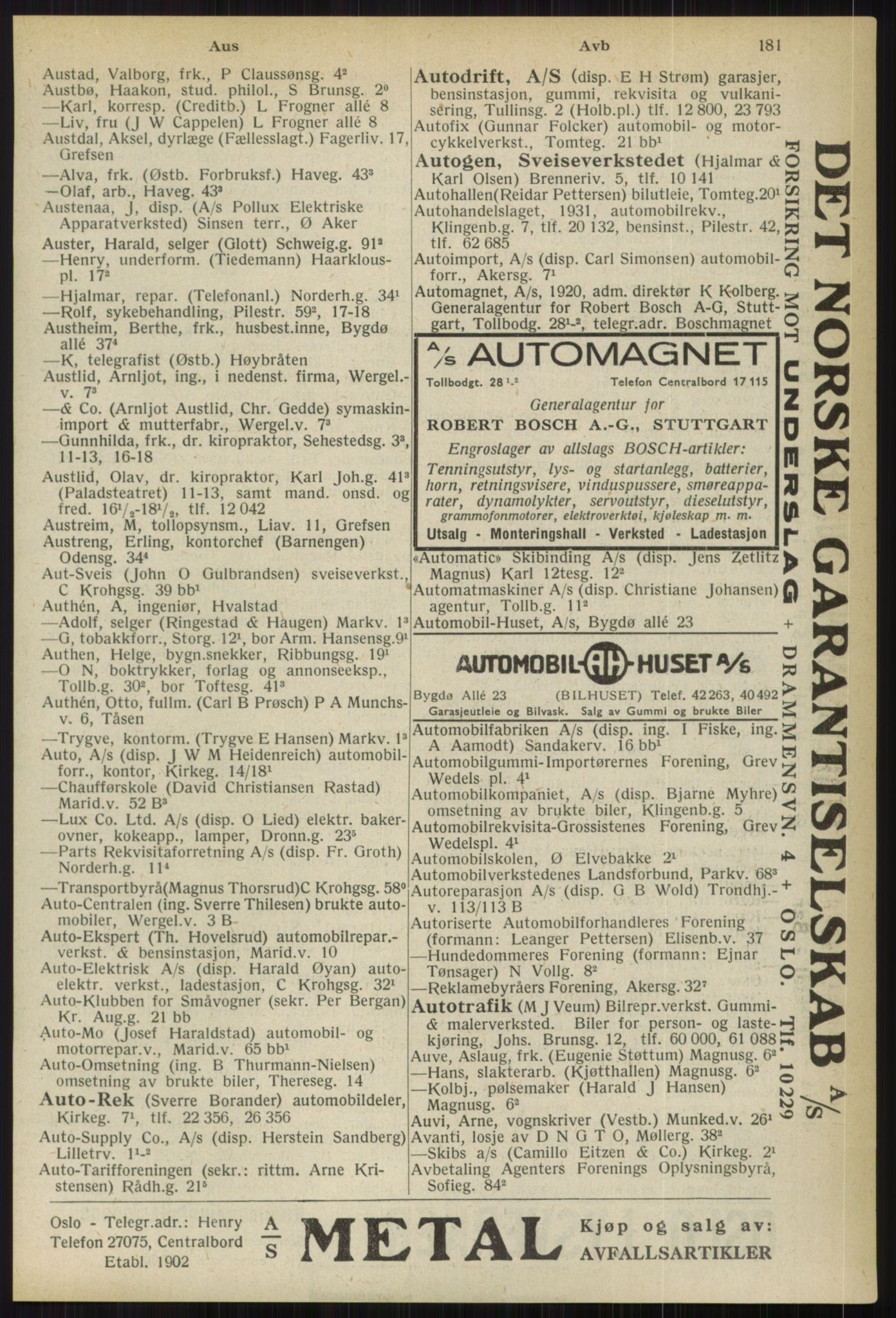 Kristiania/Oslo adressebok, PUBL/-, 1936, s. 181