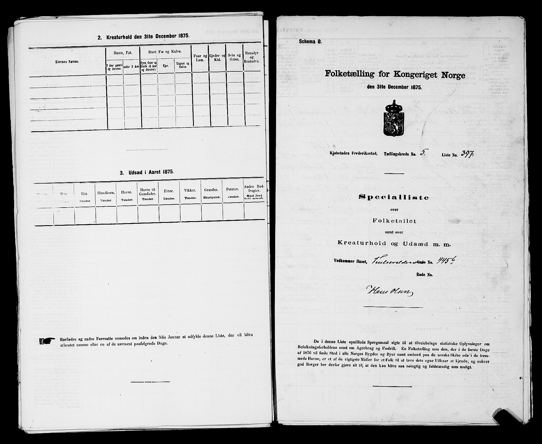 RA, Folketelling 1875 for 0103B Fredrikstad prestegjeld, Fredrikstad kjøpstad, 1875, s. 933