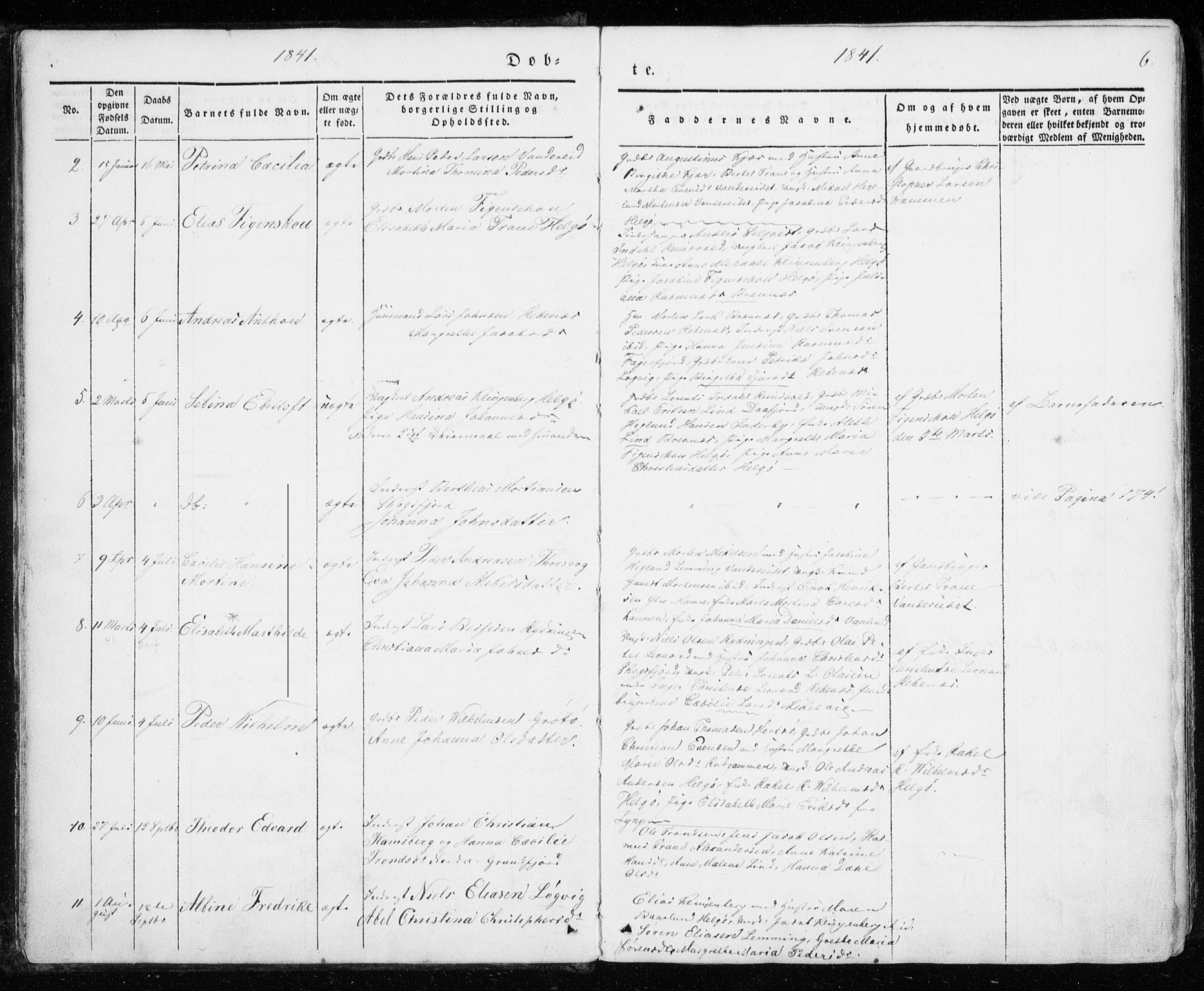 Karlsøy sokneprestembete, SATØ/S-1299/H/Ha/Haa/L0009kirke: Ministerialbok nr. 9, 1838-1867, s. 6