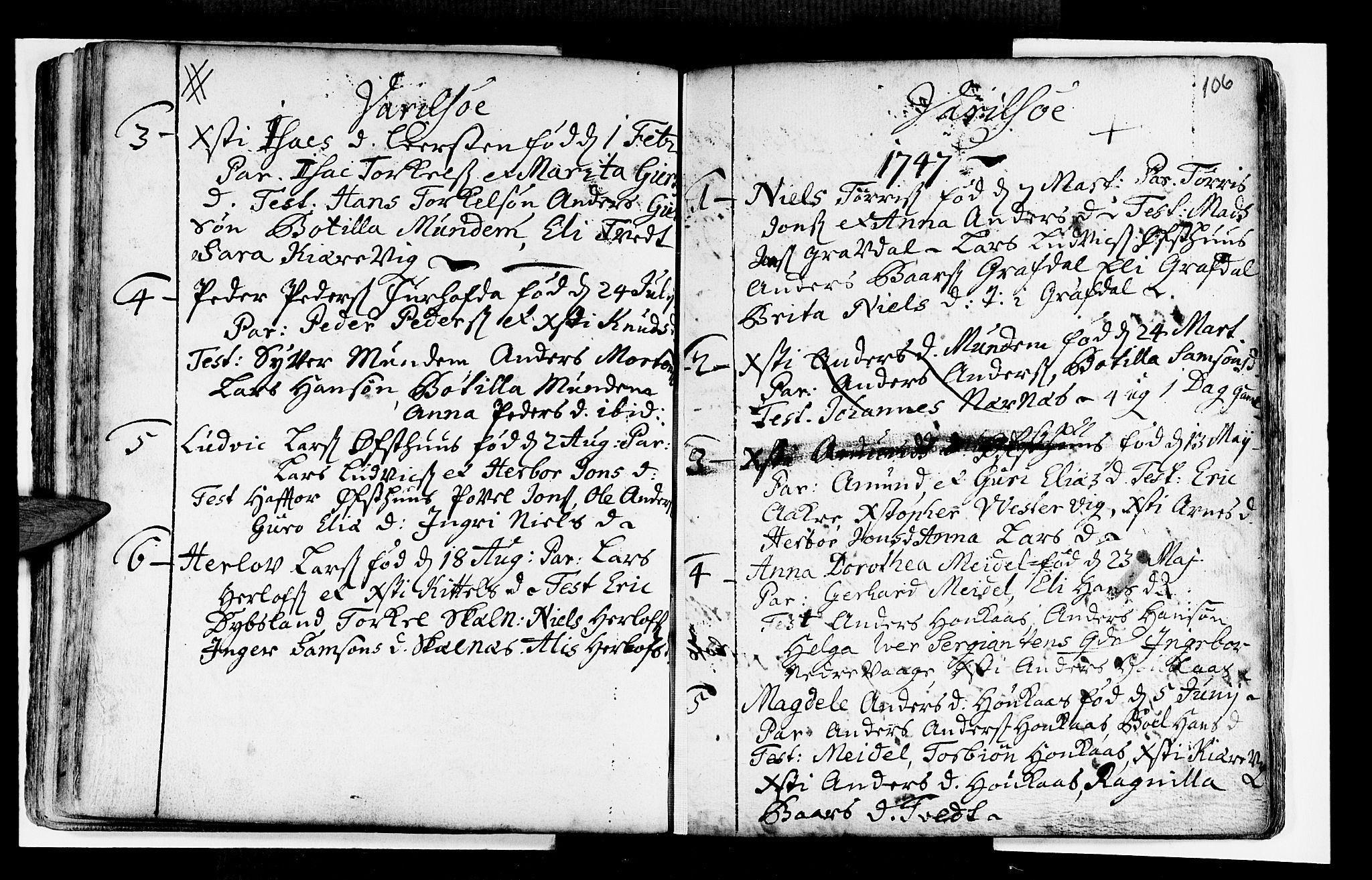 Strandebarm sokneprestembete, SAB/A-78401/H/Haa: Ministerialbok nr. A 2 /3, 1727-1750, s. 106