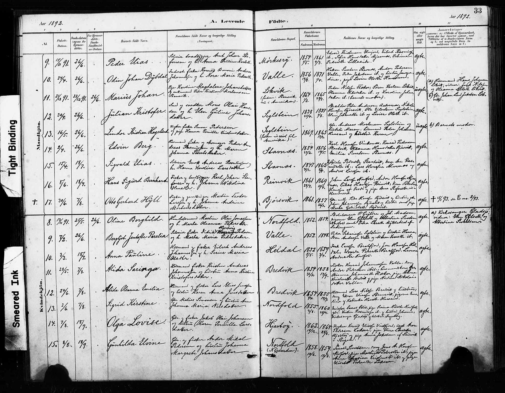 Ministerialprotokoller, klokkerbøker og fødselsregistre - Nordland, AV/SAT-A-1459/858/L0834: Klokkerbok nr. 858C01, 1884-1904, s. 33