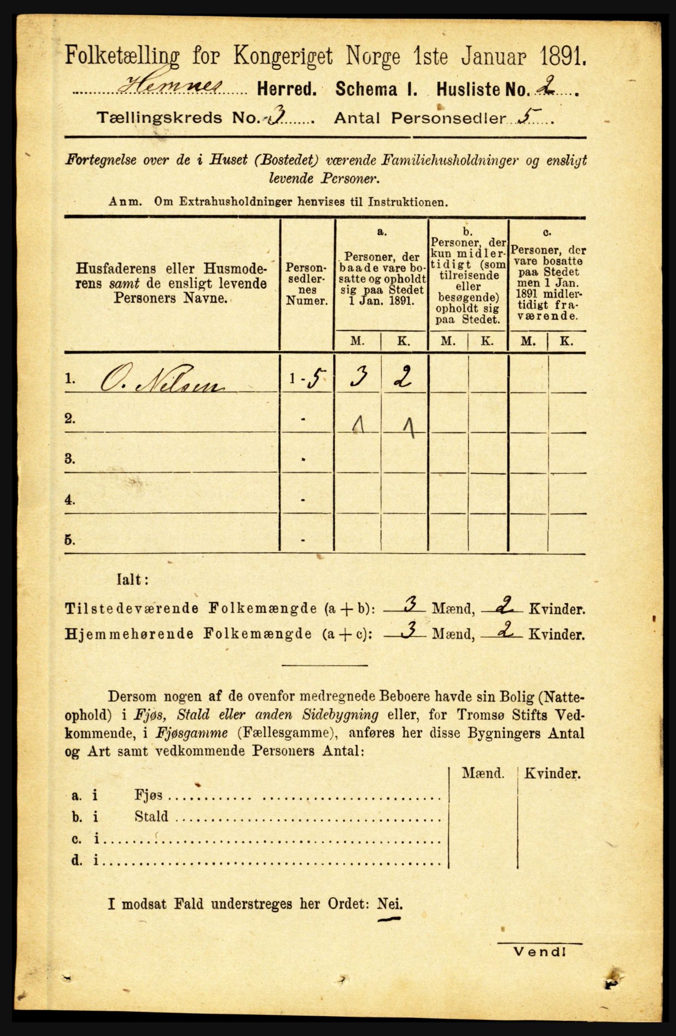 RA, Folketelling 1891 for 1832 Hemnes herred, 1891, s. 1884