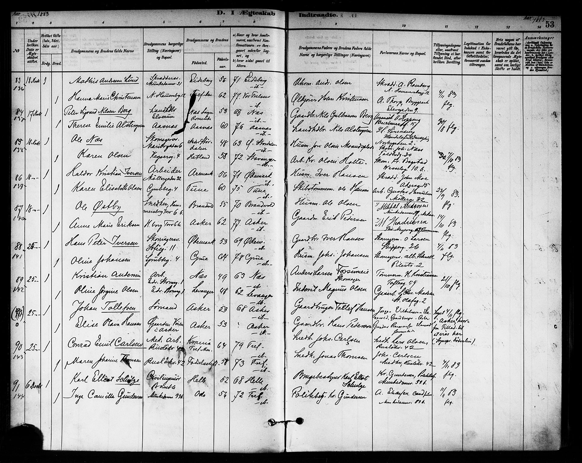 Trefoldighet prestekontor Kirkebøker, AV/SAO-A-10882/F/Fc/L0003: Ministerialbok nr. III 3, 1881-1891, s. 53