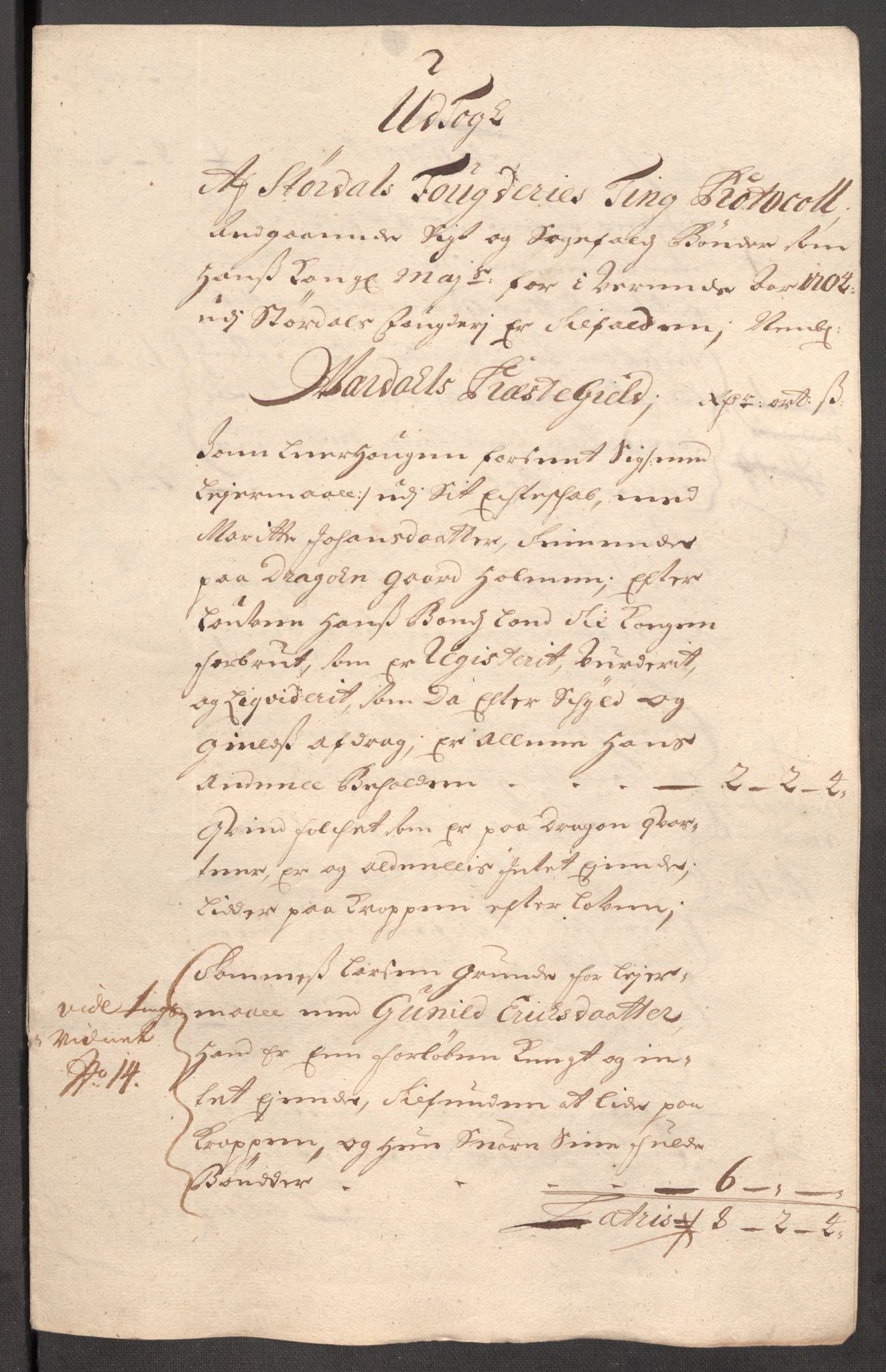 Rentekammeret inntil 1814, Reviderte regnskaper, Fogderegnskap, RA/EA-4092/R62/L4195: Fogderegnskap Stjørdal og Verdal, 1704, s. 182