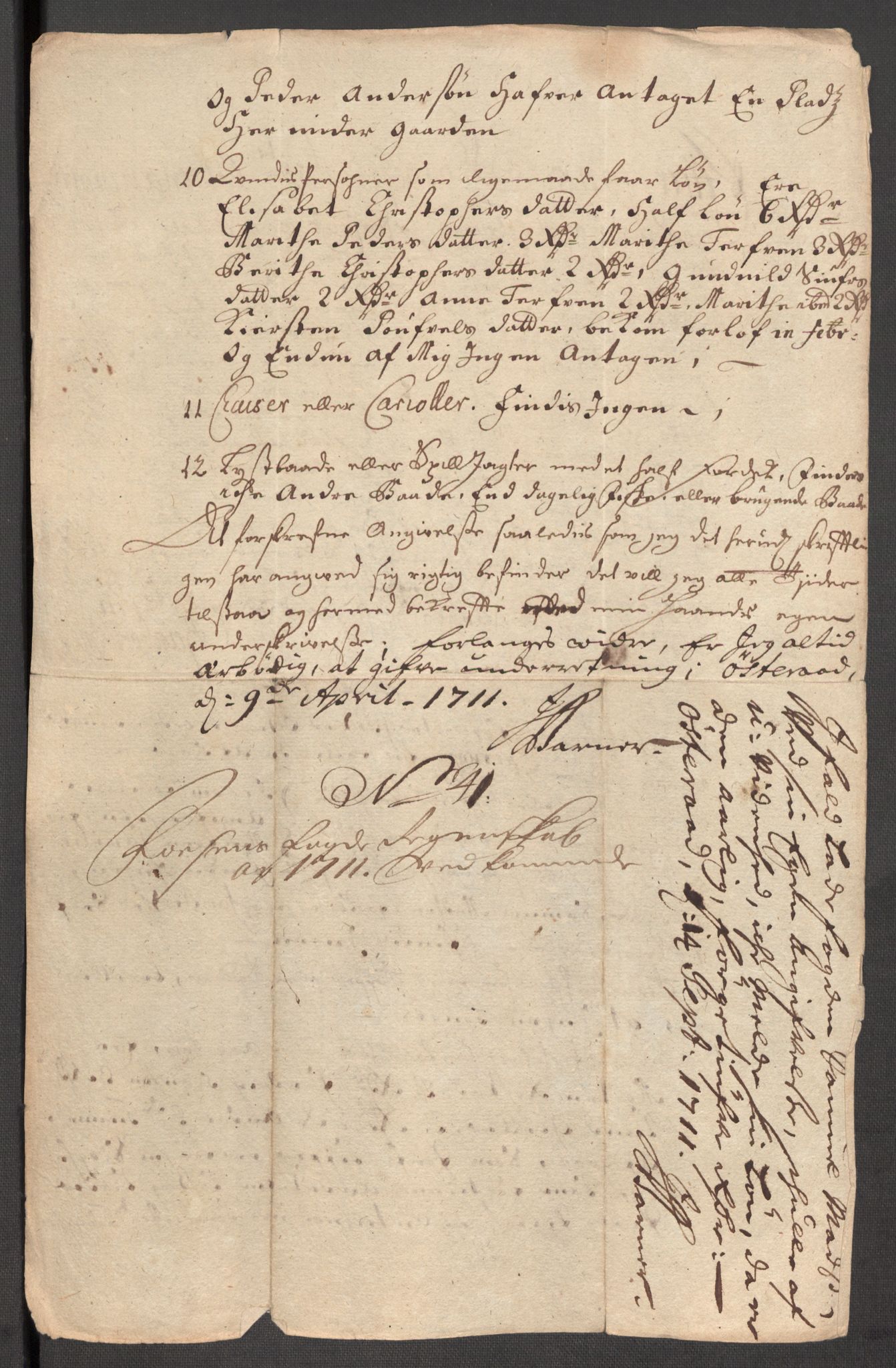 Rentekammeret inntil 1814, Reviderte regnskaper, Fogderegnskap, AV/RA-EA-4092/R57/L3860: Fogderegnskap Fosen, 1711, s. 400