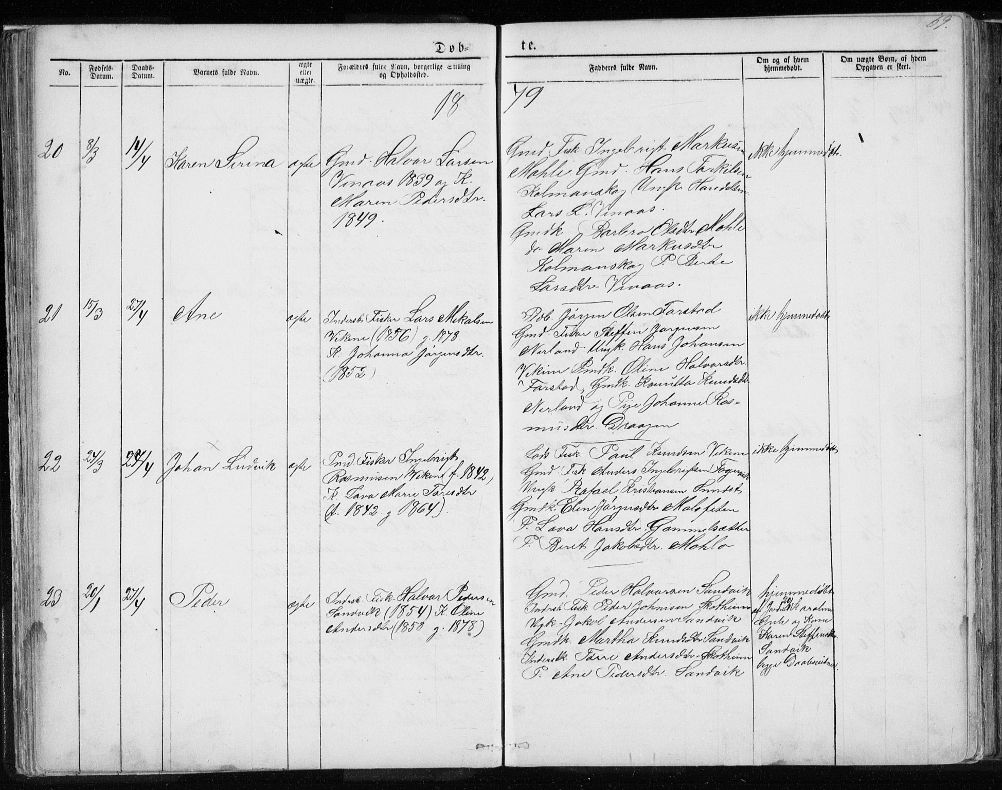 Ministerialprotokoller, klokkerbøker og fødselsregistre - Møre og Romsdal, AV/SAT-A-1454/567/L0782: Klokkerbok nr. 567C02, 1867-1886, s. 69