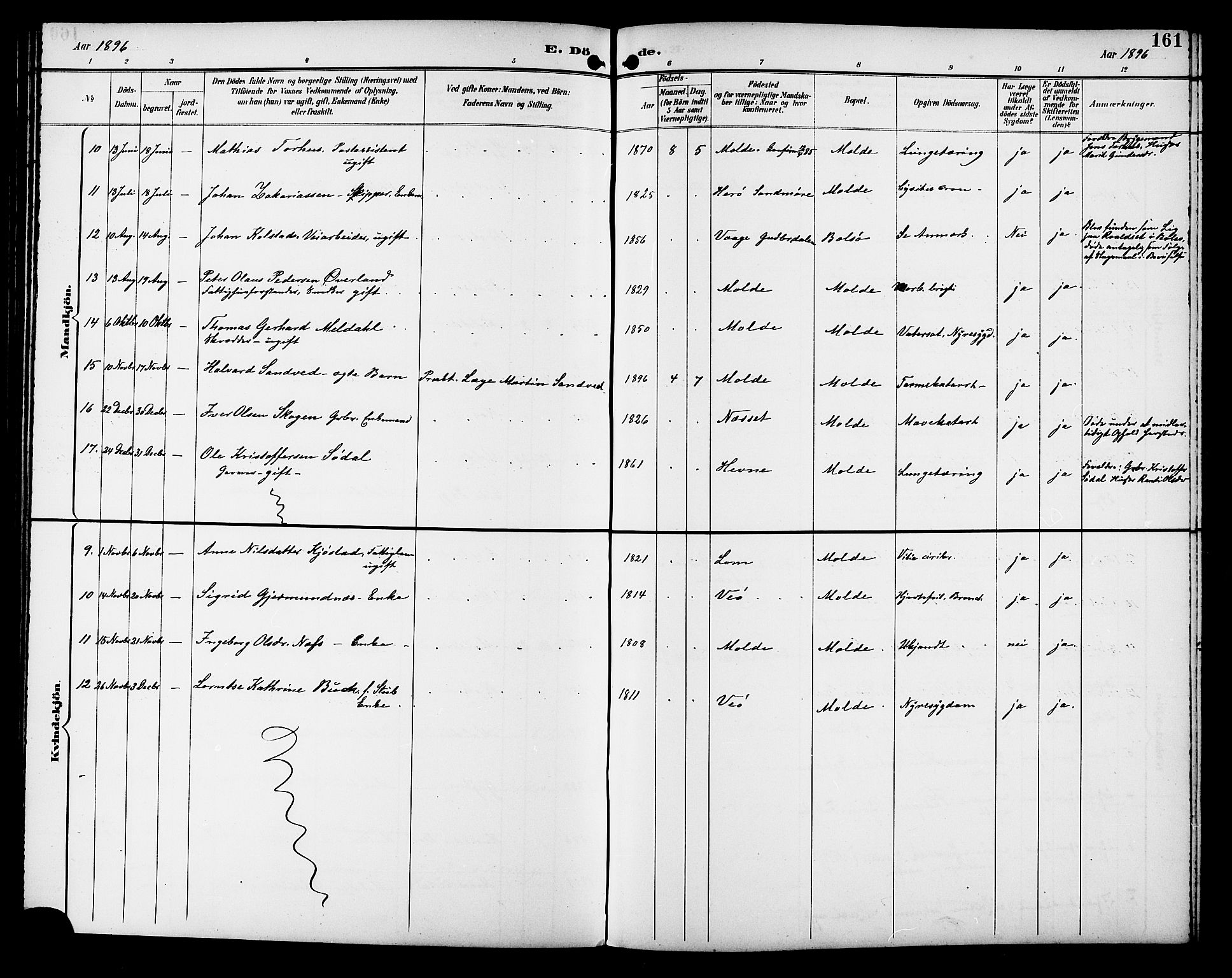 Ministerialprotokoller, klokkerbøker og fødselsregistre - Møre og Romsdal, SAT/A-1454/558/L0702: Klokkerbok nr. 558C03, 1894-1915, s. 161