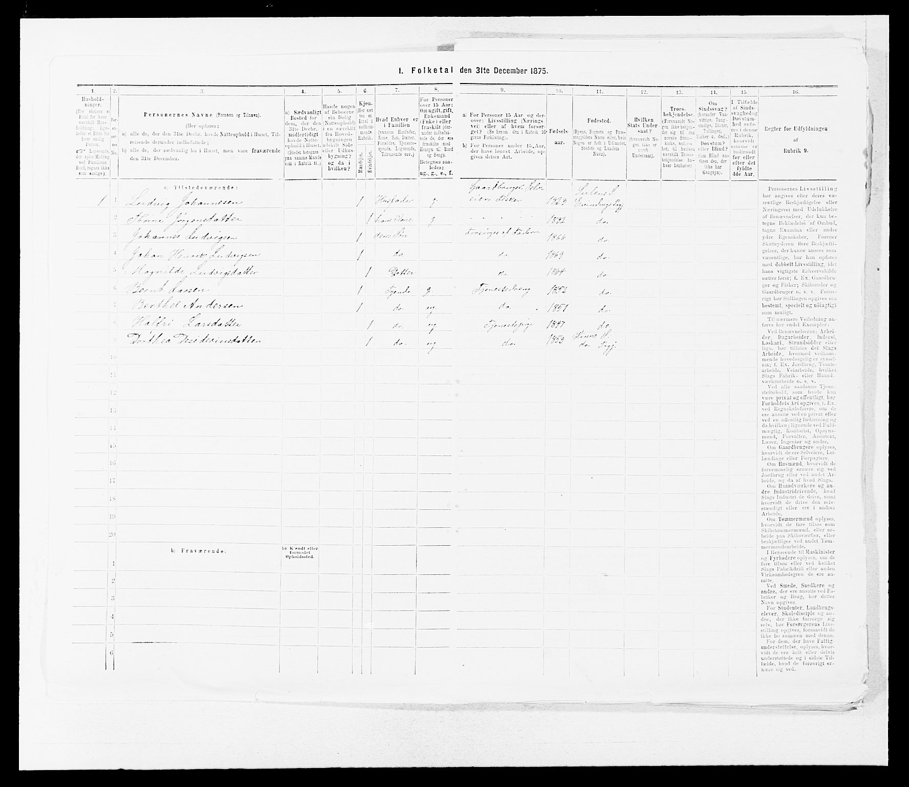 SAB, Folketelling 1875 for 1411P Eivindvik prestegjeld, 1875, s. 1251