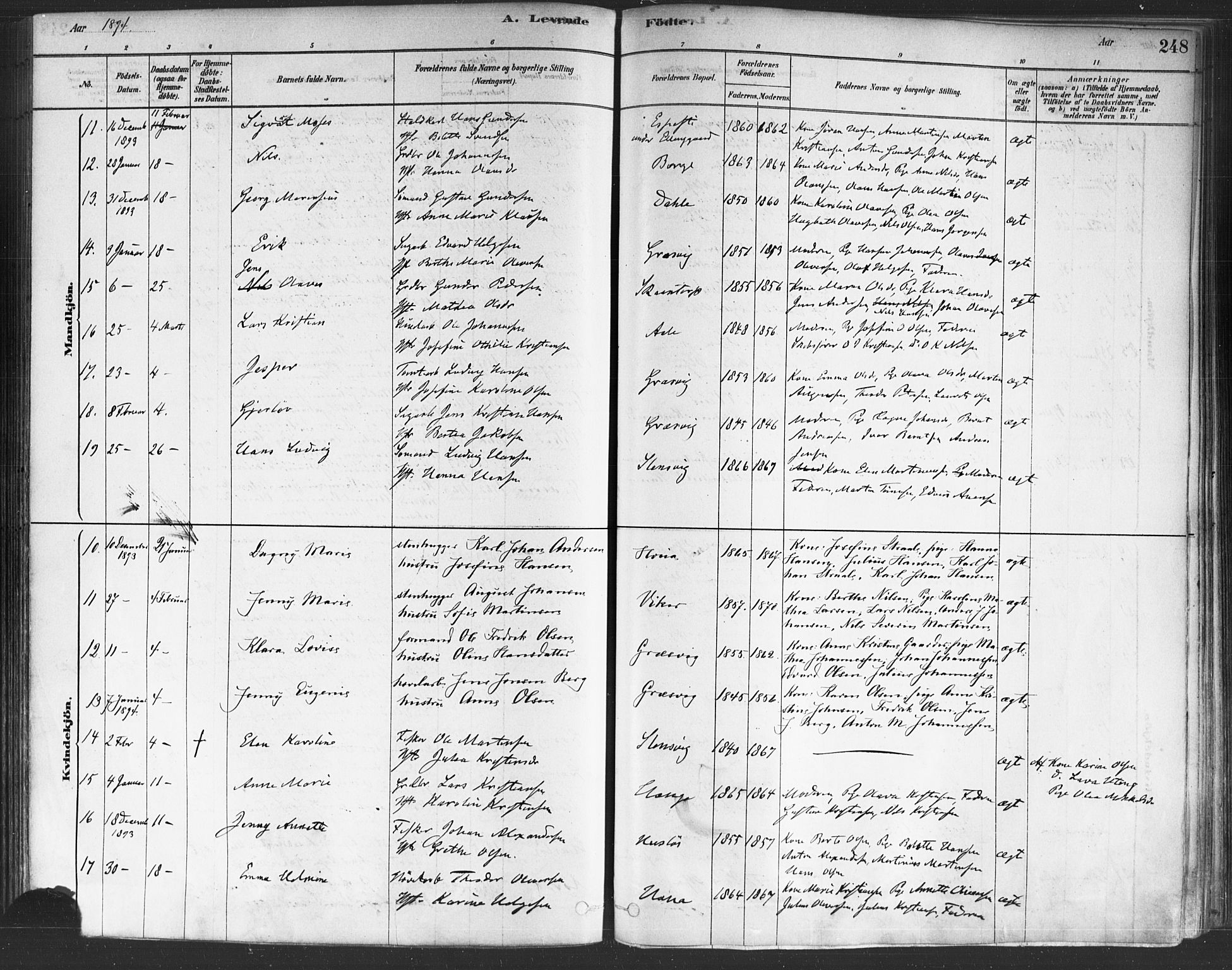 Onsøy prestekontor Kirkebøker, AV/SAO-A-10914/F/Fa/L0005: Ministerialbok nr. I 5, 1878-1898, s. 248