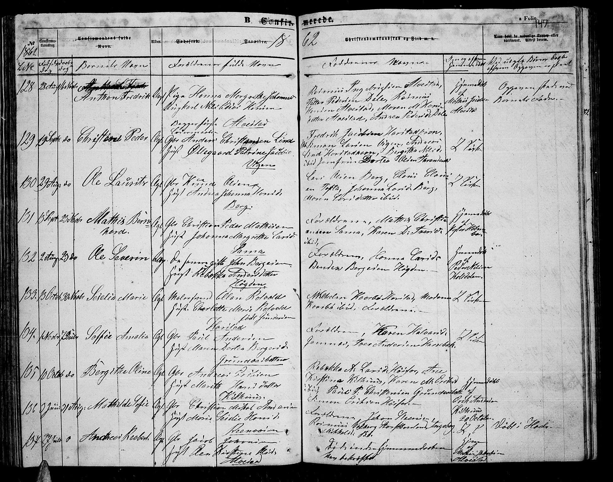 Trondenes sokneprestkontor, AV/SATØ-S-1319/H/Hb/L0007klokker: Klokkerbok nr. 7, 1855-1862, s. 147