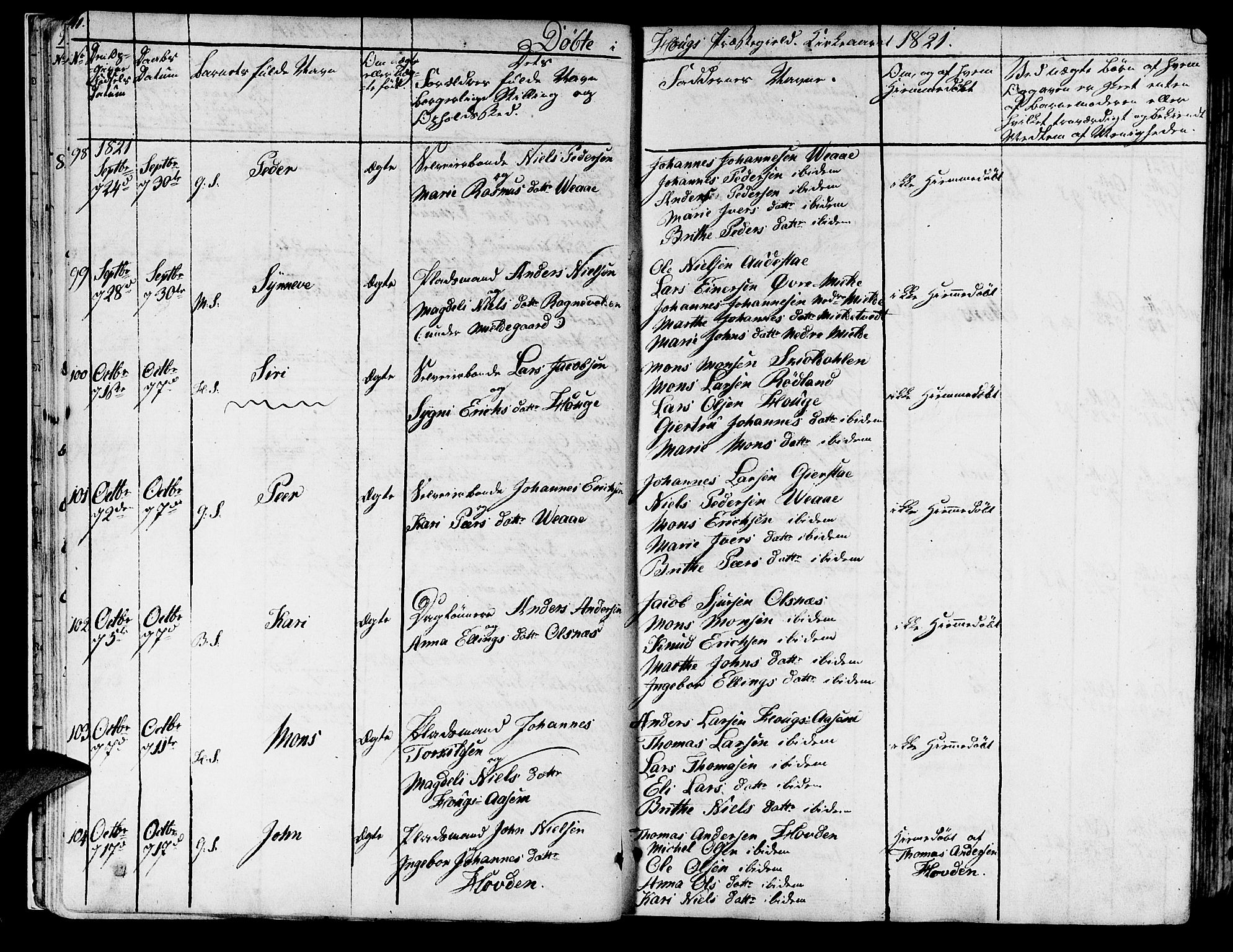 Haus sokneprestembete, AV/SAB-A-75601/H/Haa: Ministerialbok nr. A 13, 1821-1827, s. 11