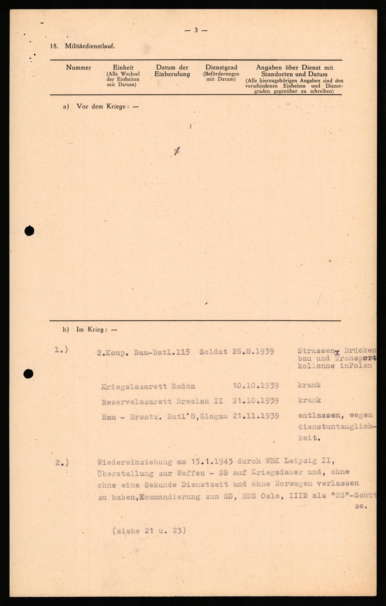 Forsvaret, Forsvarets overkommando II, AV/RA-RAFA-3915/D/Db/L0030: CI Questionaires. Tyske okkupasjonsstyrker i Norge. Tyskere., 1945-1946, s. 39