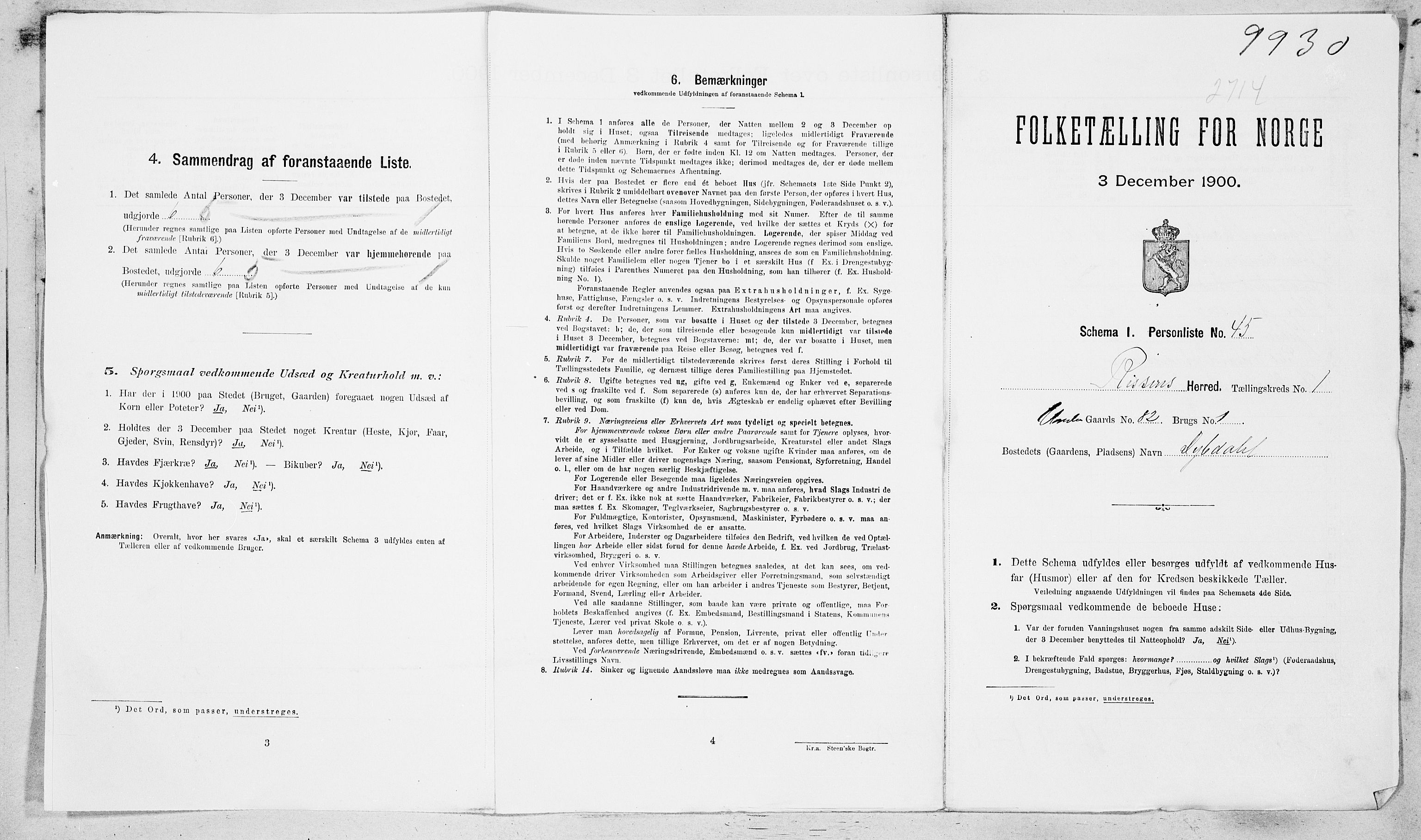 SAT, Folketelling 1900 for 1624 Rissa herred, 1900, s. 30
