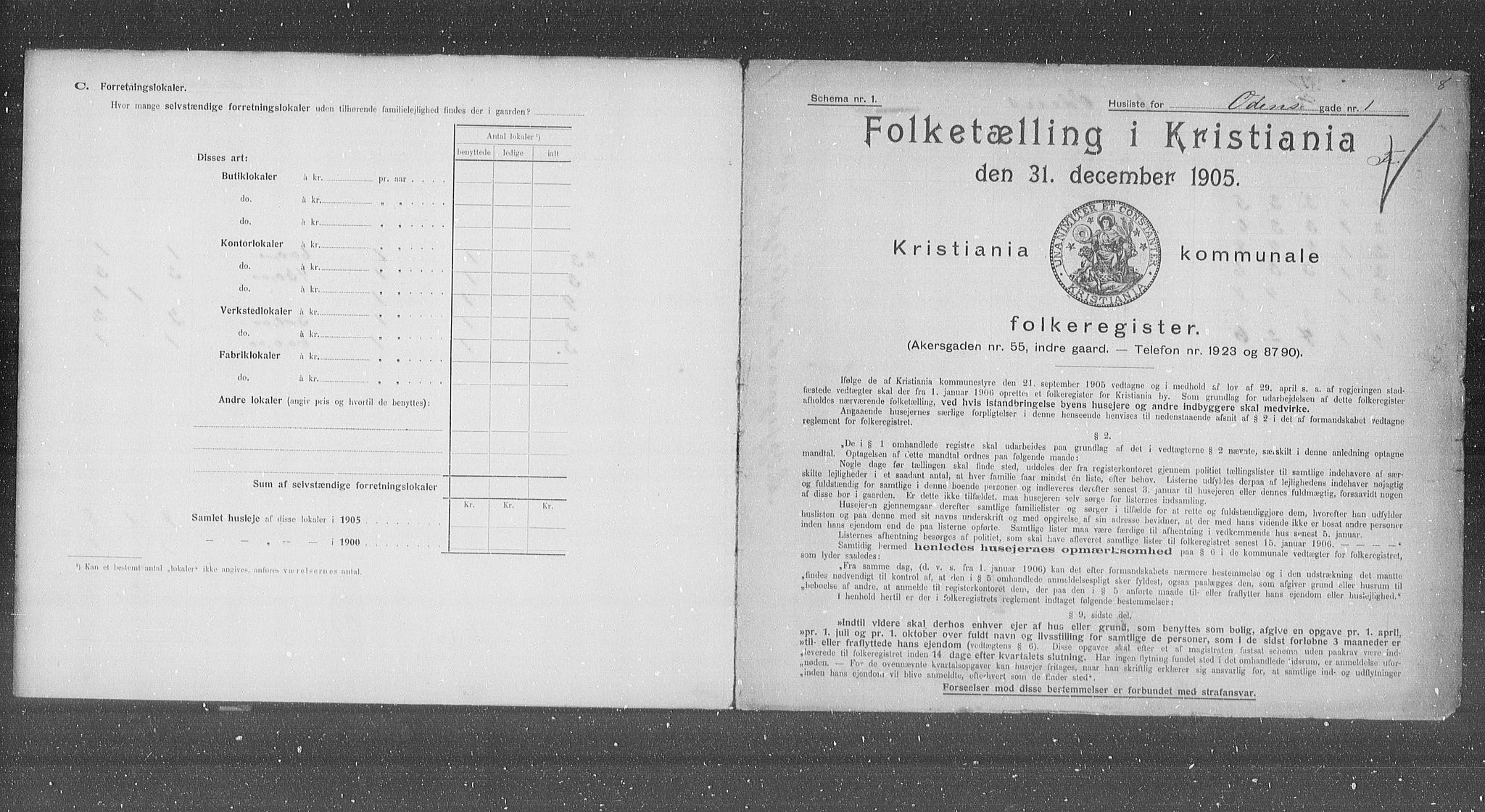 OBA, Kommunal folketelling 31.12.1905 for Kristiania kjøpstad, 1905, s. 39245