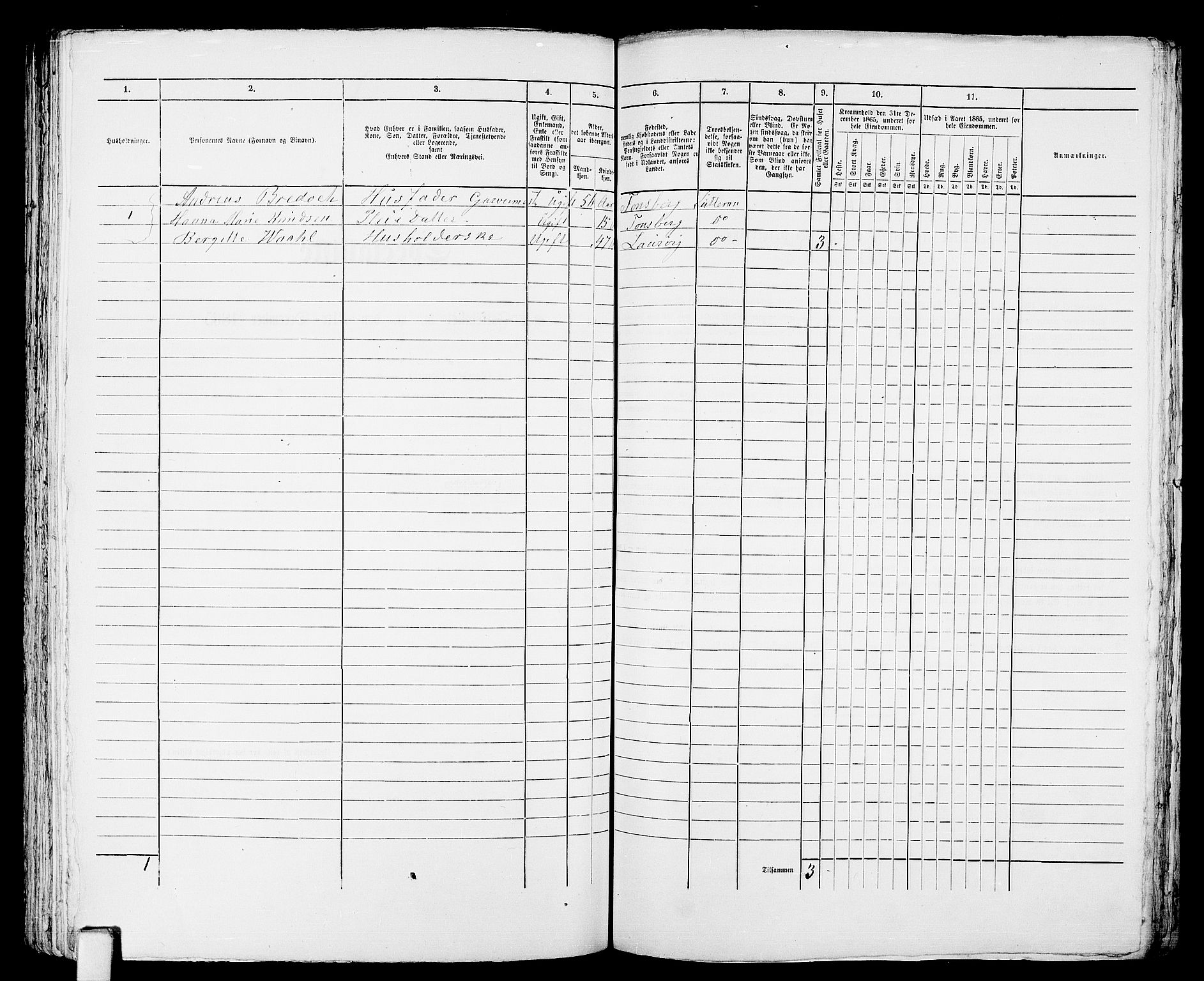 RA, Folketelling 1865 for 0707P Larvik prestegjeld, 1865, s. 418