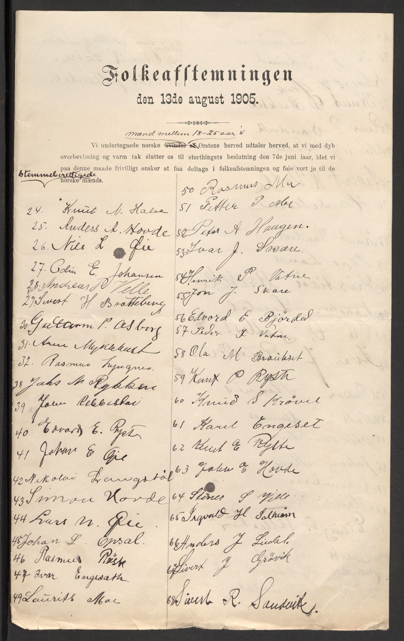 Justisdepartementet, 2. sivilkontor C, AV/RA-S-1040/F/L0125B/0002: Folkeavstemmingen august 1905 / Kvinnenes stemmelister, 1905, s. 219