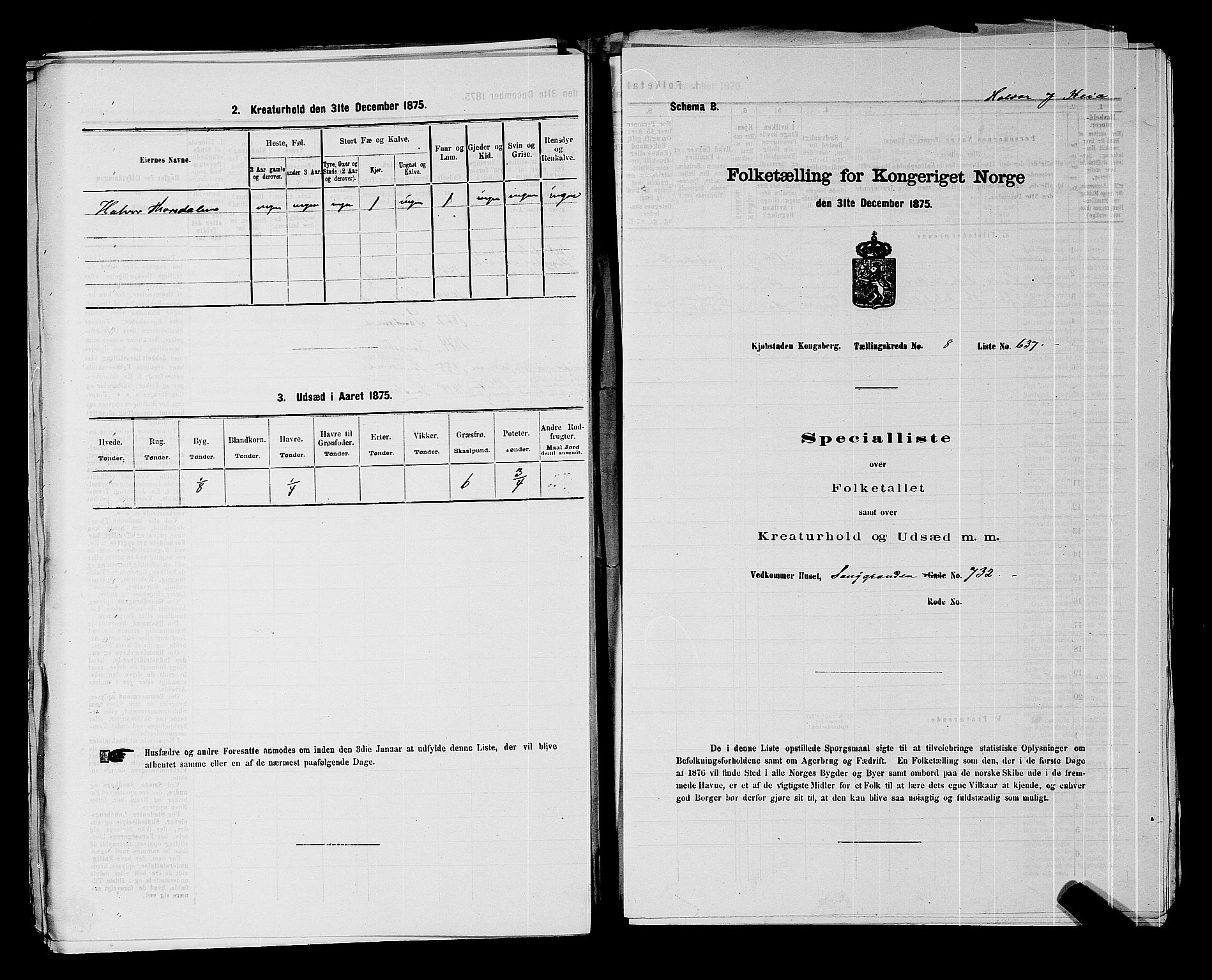 SAKO, Folketelling 1875 for 0604B Kongsberg prestegjeld, Kongsberg kjøpstad, 1875, s. 1404