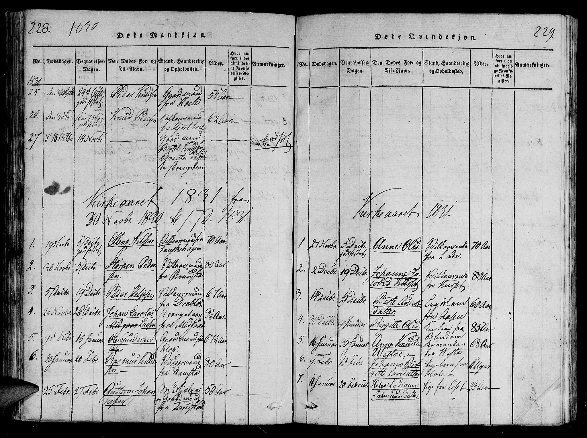 Ministerialprotokoller, klokkerbøker og fødselsregistre - Møre og Romsdal, SAT/A-1454/522/L0310: Ministerialbok nr. 522A05, 1816-1832, s. 228-229