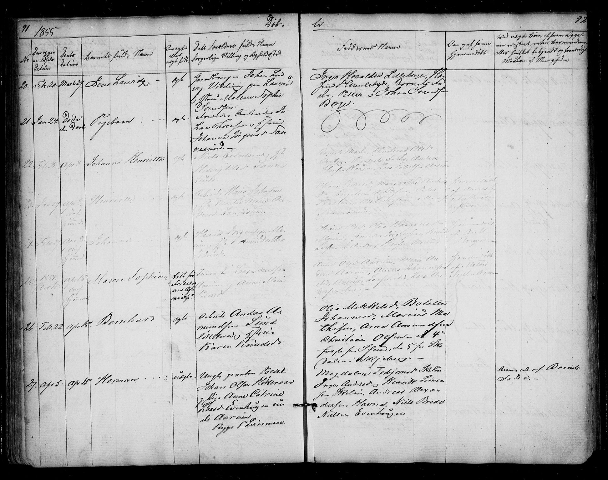 Borge prestekontor Kirkebøker, AV/SAO-A-10903/F/Fa/L0005: Ministerialbok nr. I 5, 1848-1860, s. 91-92