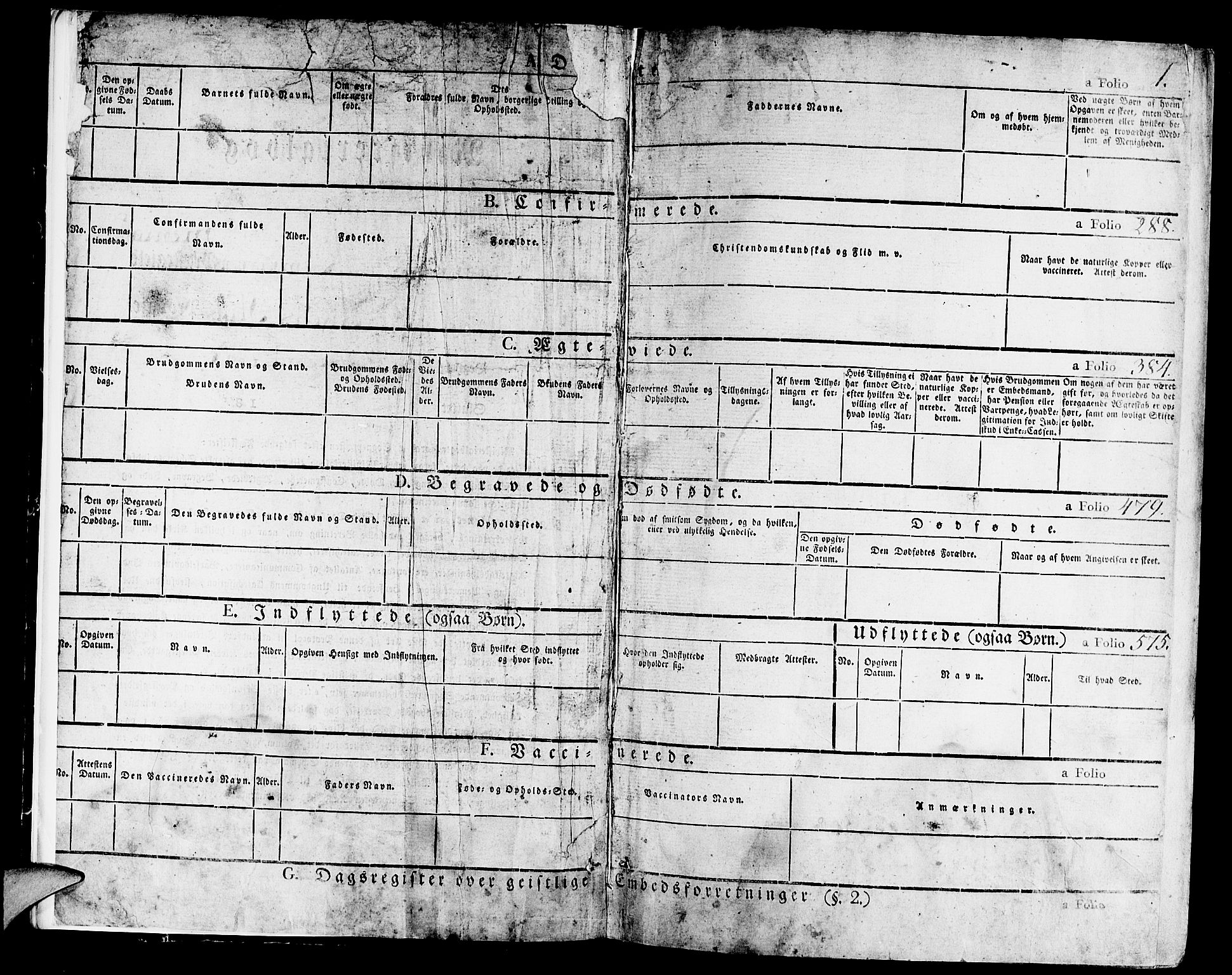 Domkirken sokneprestembete, SAB/A-74801/H/Hab/L0005: Klokkerbok nr. A 5, 1821-1830, s. 1