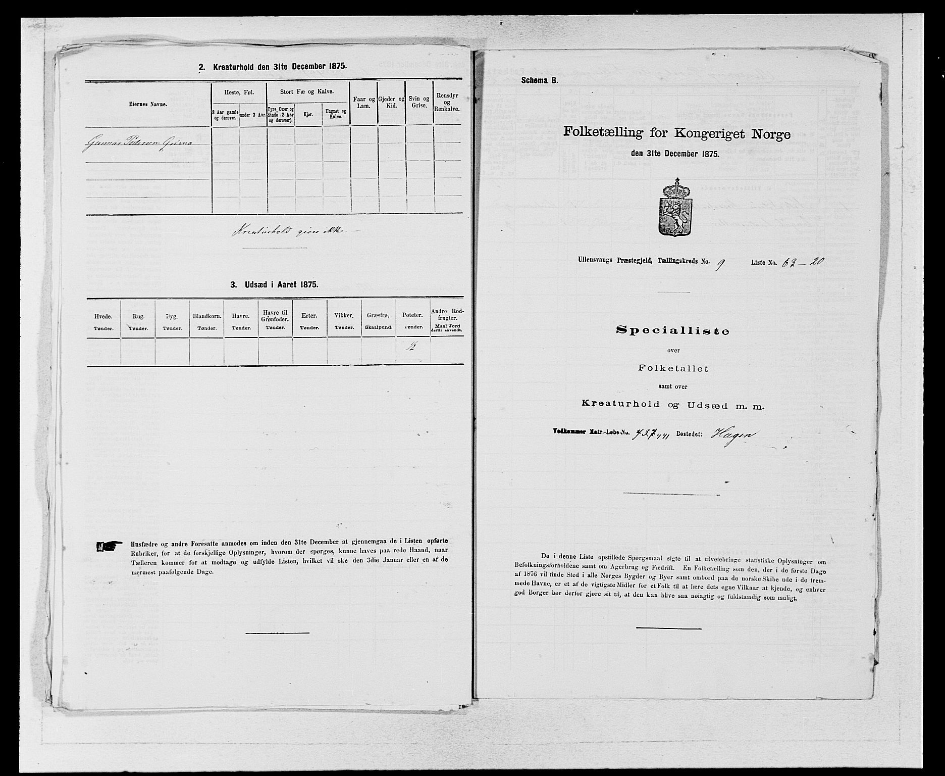 SAB, Folketelling 1875 for 1230P Ullensvang prestegjeld, 1875, s. 973