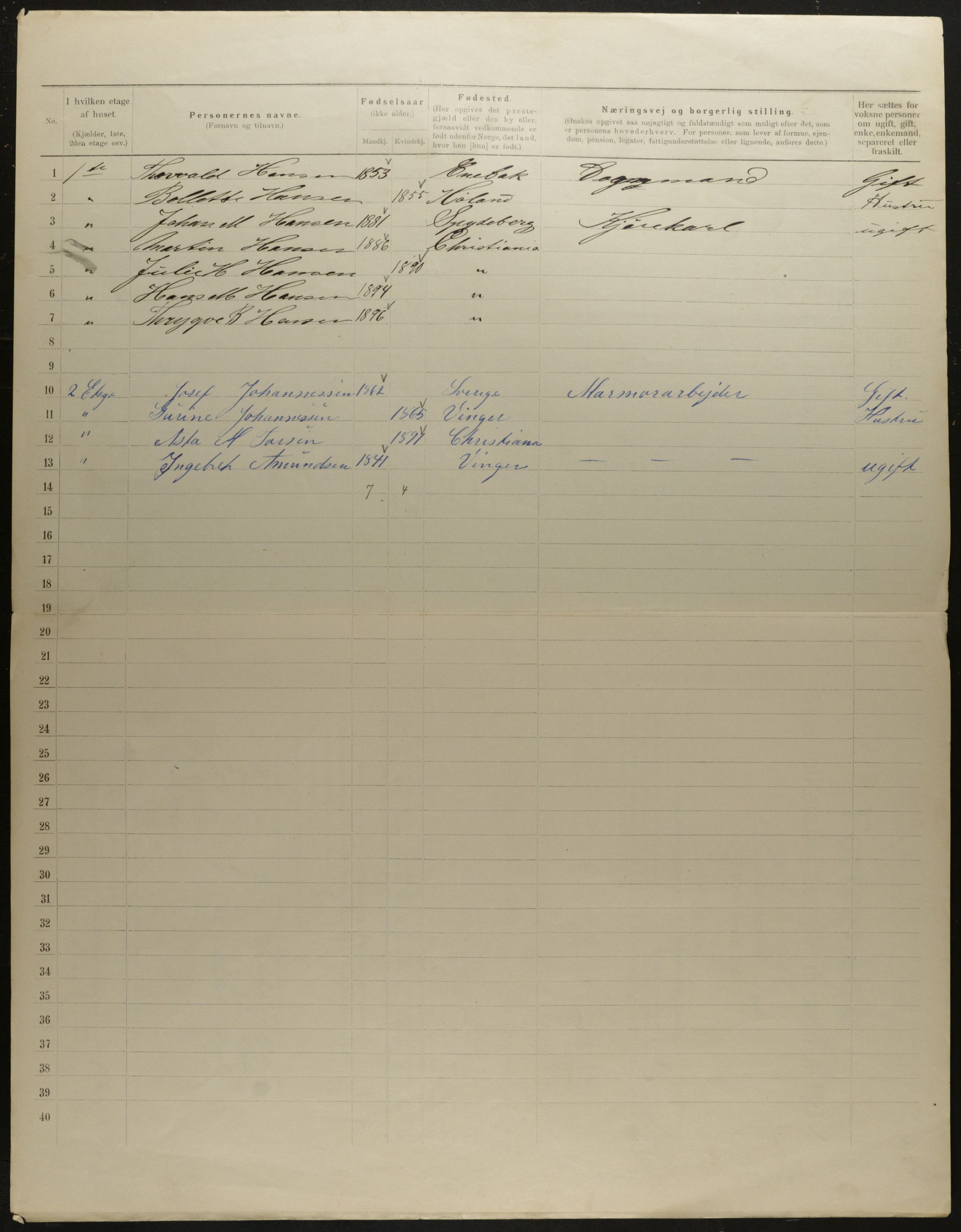 OBA, Kommunal folketelling 31.12.1901 for Kristiania kjøpstad, 1901, s. 8882