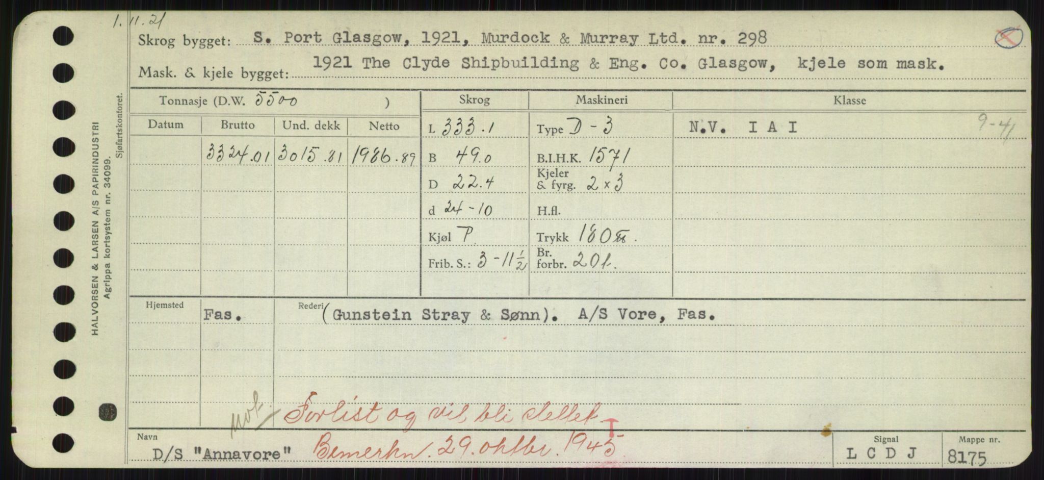 Sjøfartsdirektoratet med forløpere, Skipsmålingen, RA/S-1627/H/Hd/L0001: Fartøy, A-Anv, s. 719