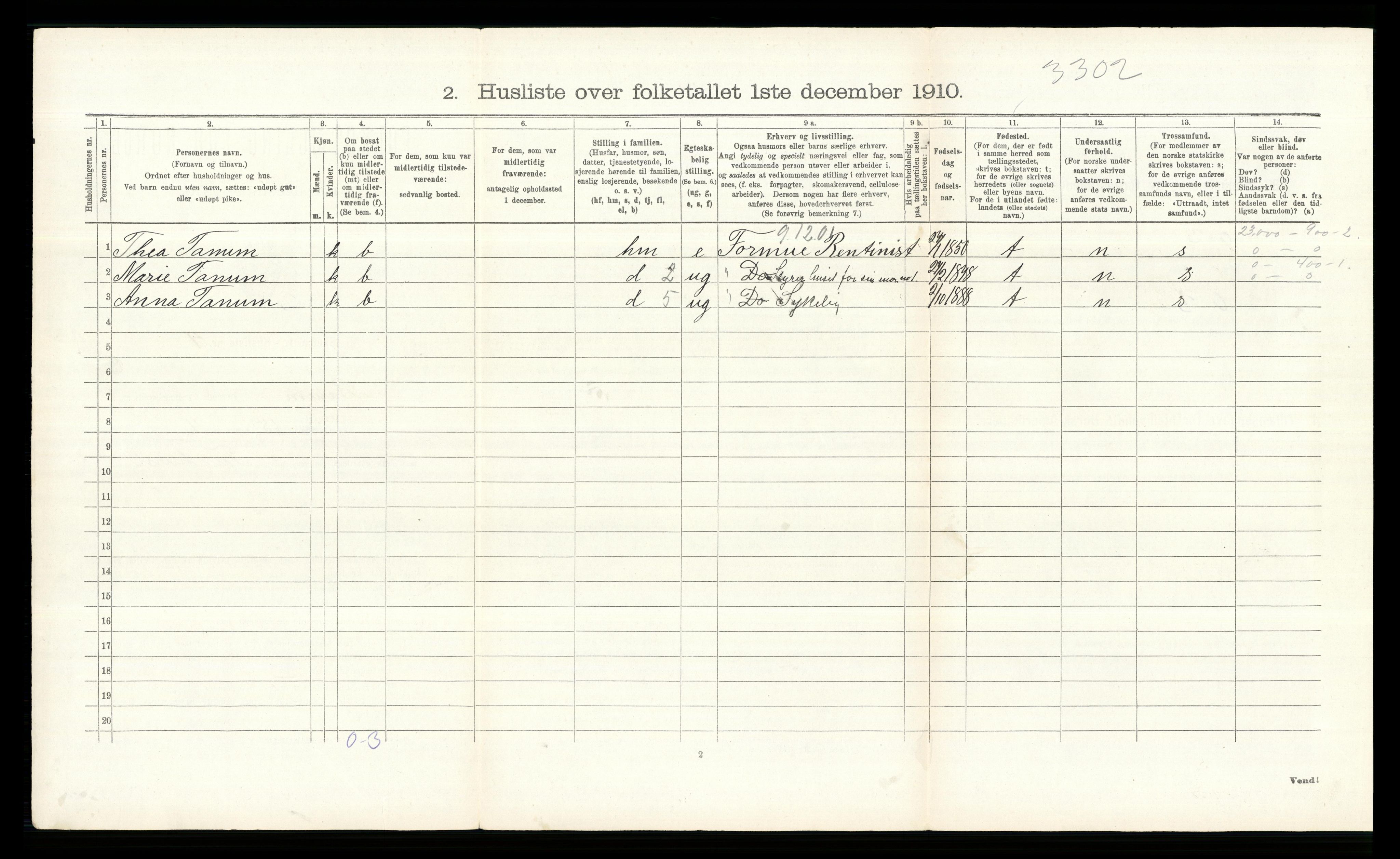 RA, Folketelling 1910 for 0219 Bærum herred, 1910, s. 414