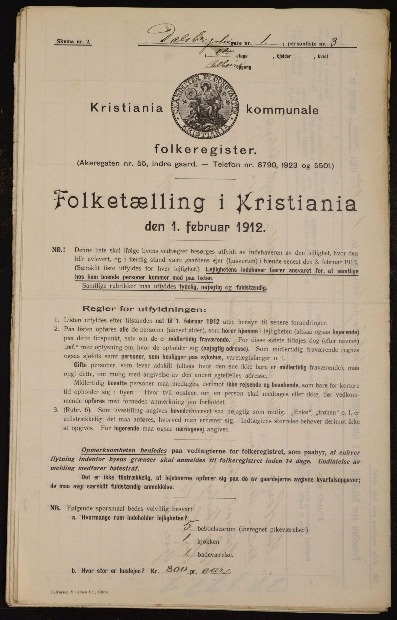 OBA, Kommunal folketelling 1.2.1912 for Kristiania, 1912, s. 13900