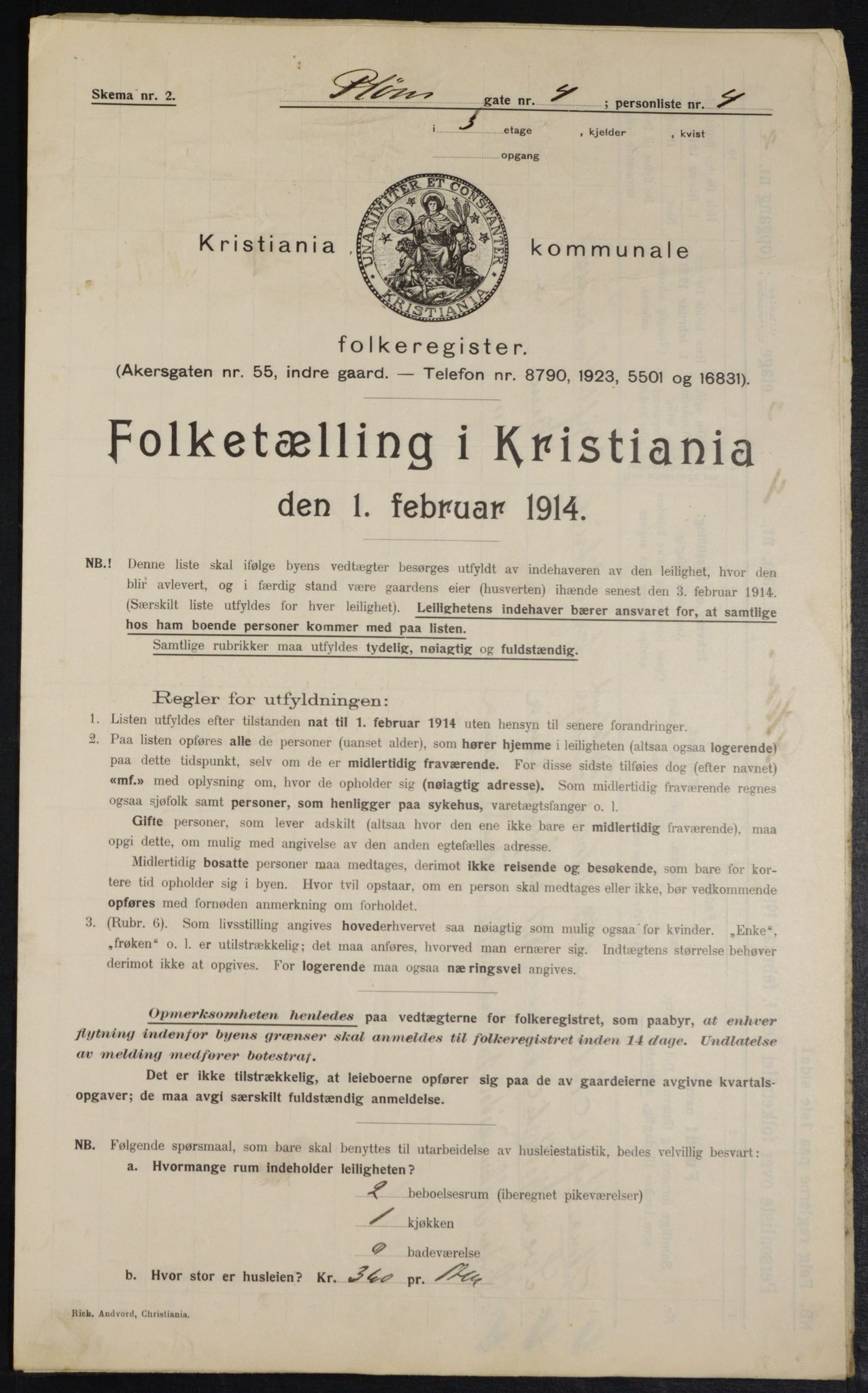 OBA, Kommunal folketelling 1.2.1914 for Kristiania, 1914, s. 80986