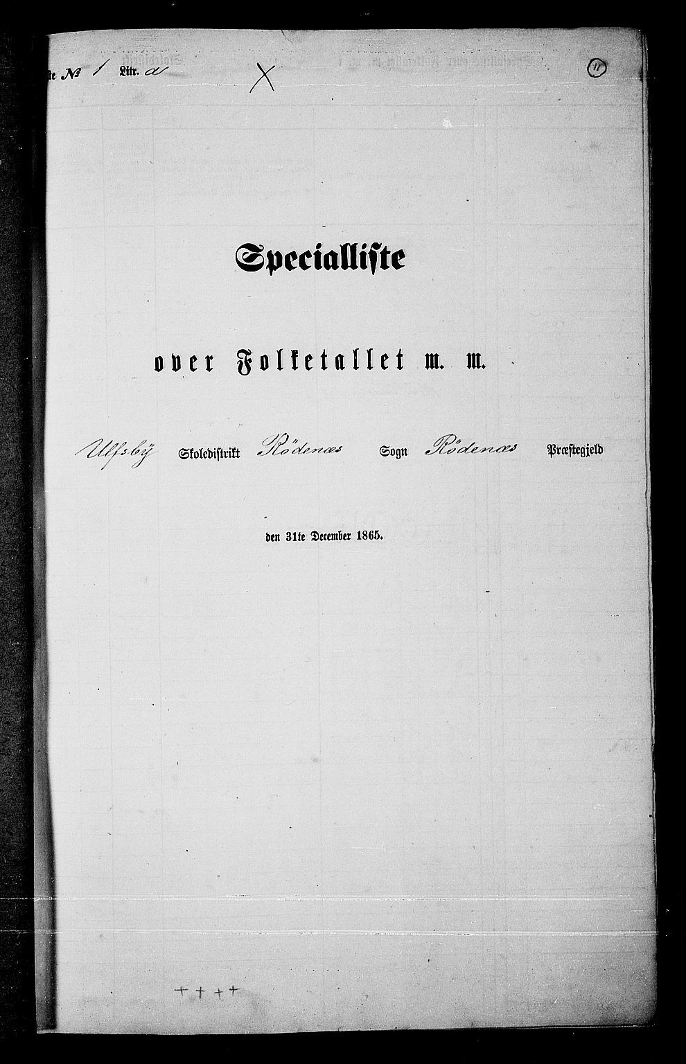 RA, Folketelling 1865 for 0120P Rødenes prestegjeld, 1865, s. 12