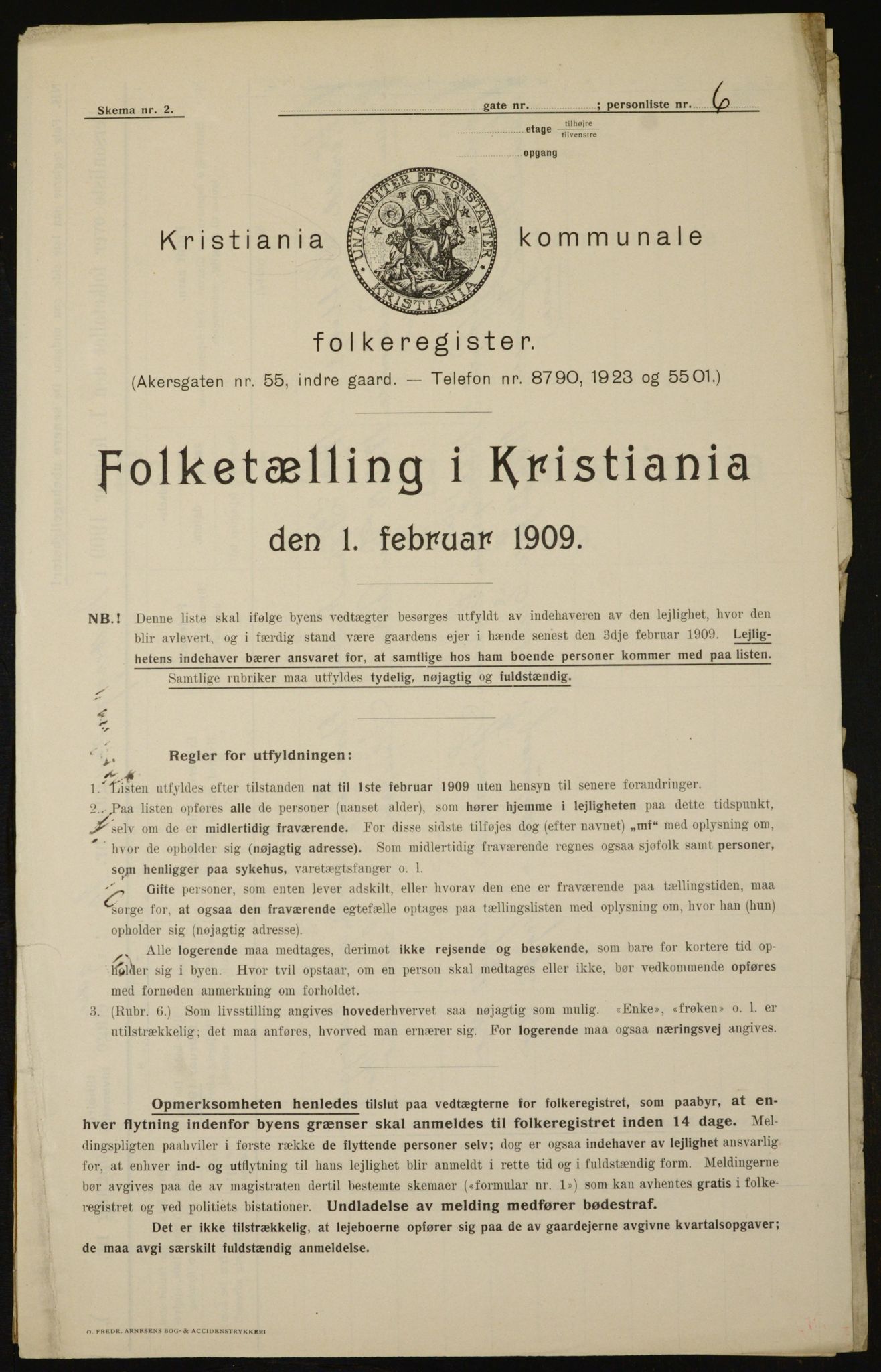 OBA, Kommunal folketelling 1.2.1909 for Kristiania kjøpstad, 1909, s. 63422