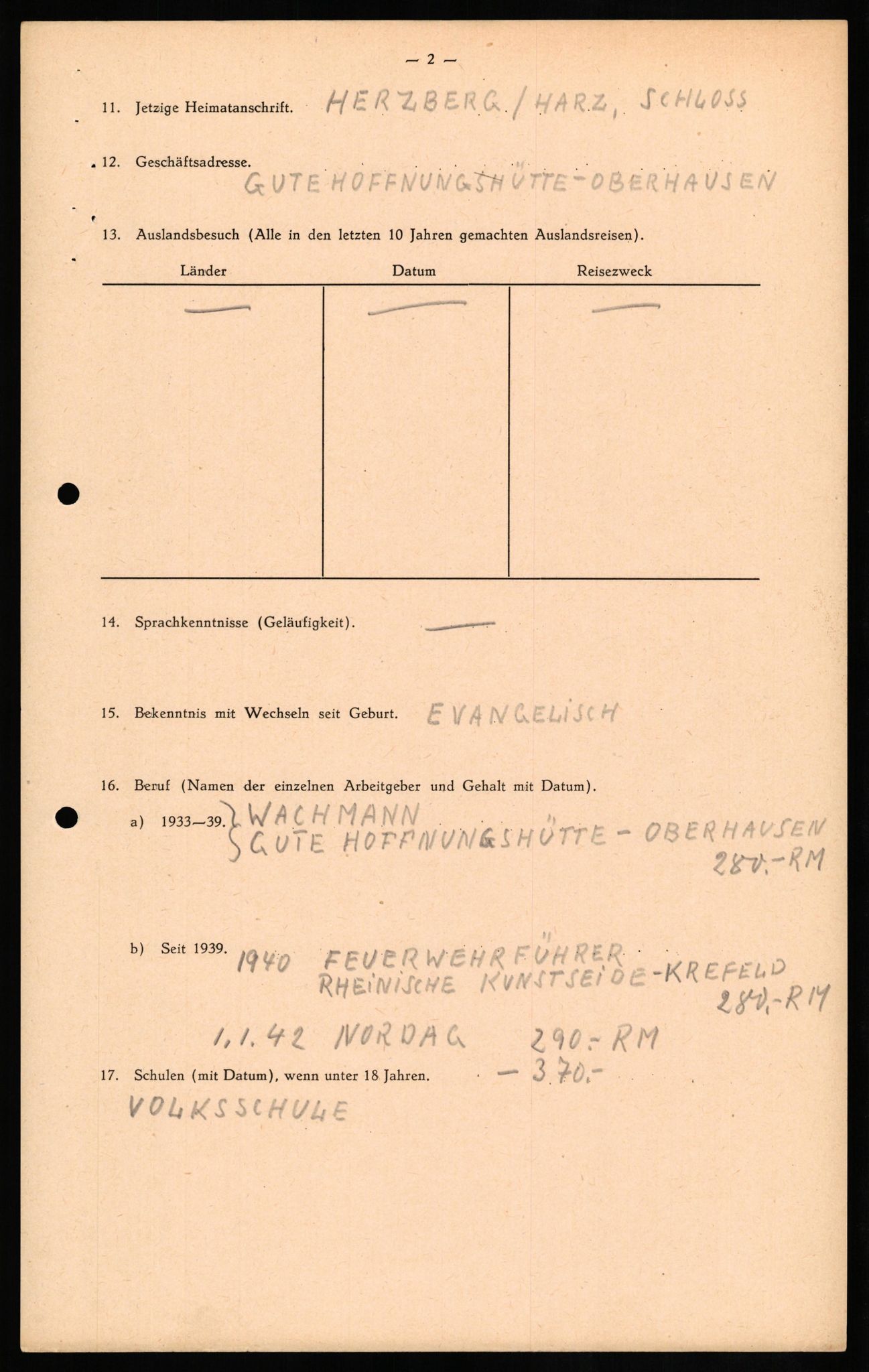 Forsvaret, Forsvarets overkommando II, AV/RA-RAFA-3915/D/Db/L0019: CI Questionaires. Tyske okkupasjonsstyrker i Norge. Tyskere., 1945-1946, s. 564