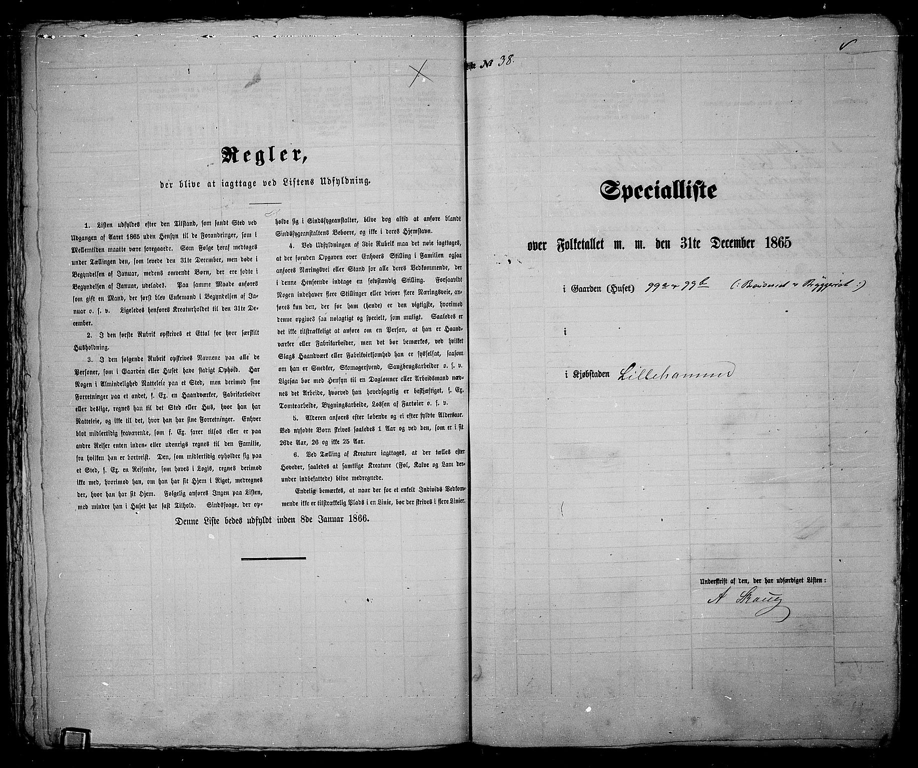 RA, Folketelling 1865 for 0501B Fåberg prestegjeld, Lillehammer kjøpstad, 1865, s. 82