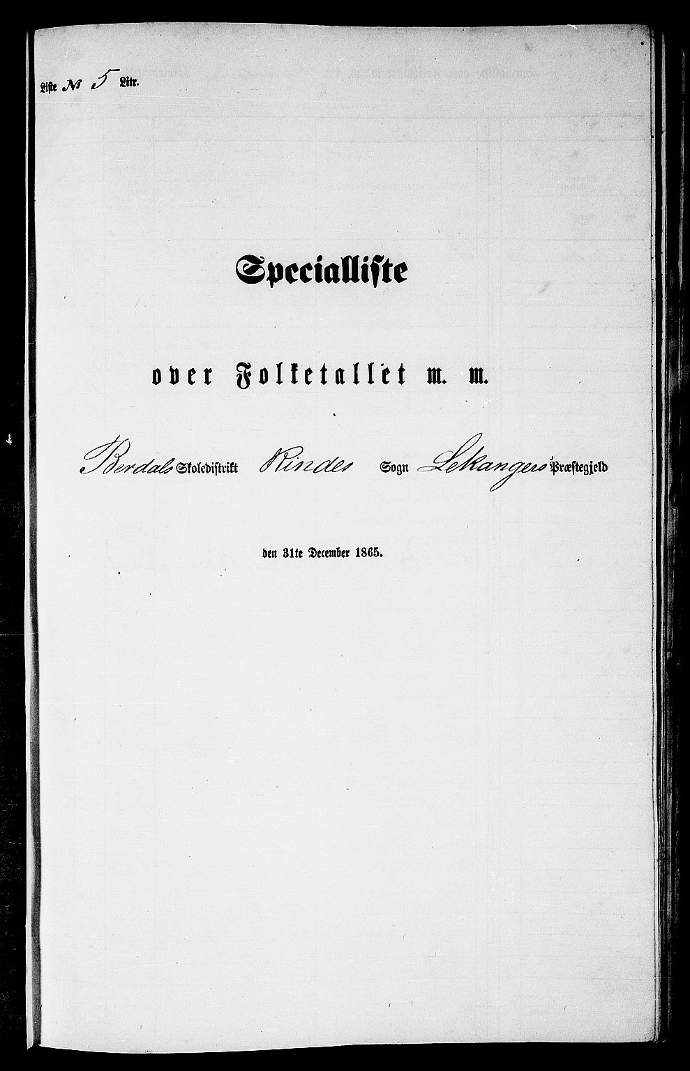 RA, Folketelling 1865 for 1419P Leikanger prestegjeld, 1865, s. 65