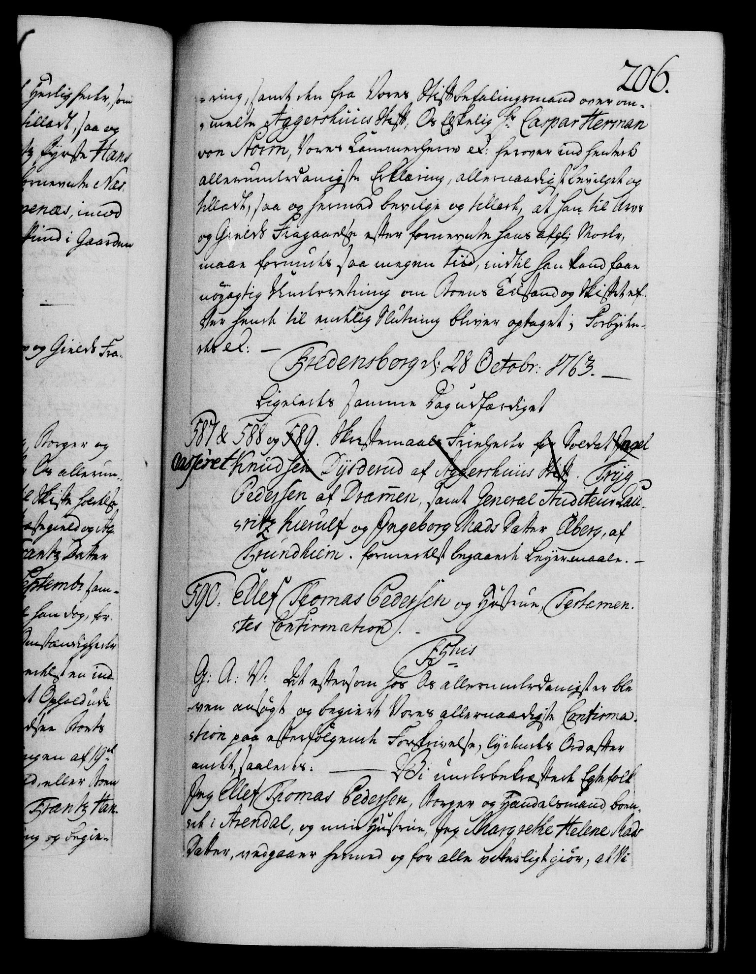 Danske Kanselli 1572-1799, RA/EA-3023/F/Fc/Fca/Fcaa/L0042: Norske registre, 1763-1766, s. 206a