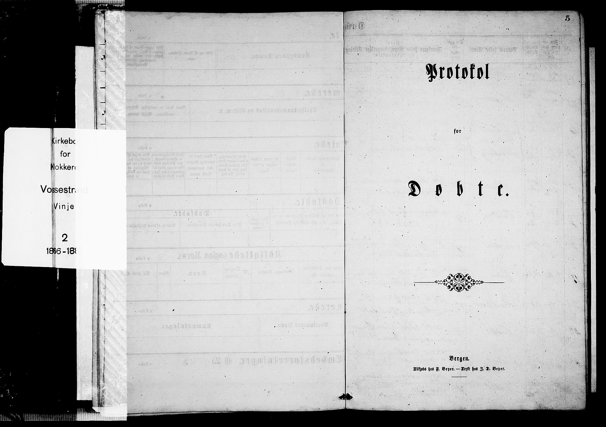 Vossestrand Sokneprestembete, SAB/A-79101/H/Hab: Klokkerbok nr. B 2, 1865-1879, s. 5