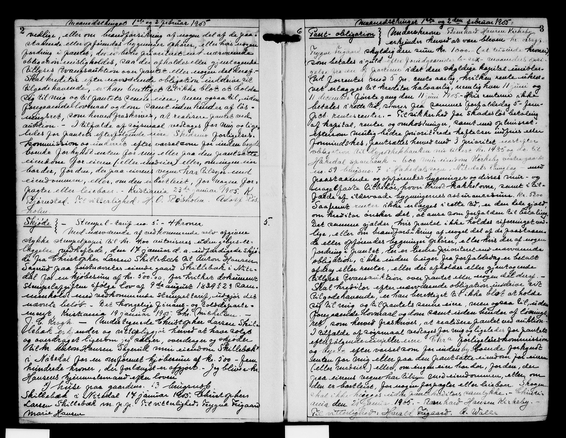 Nedre Romerike sorenskriveri, AV/SAO-A-10469/G/Gb/Gba/L0041: Pantebok nr. 31, 1905-1906, s. 2-3