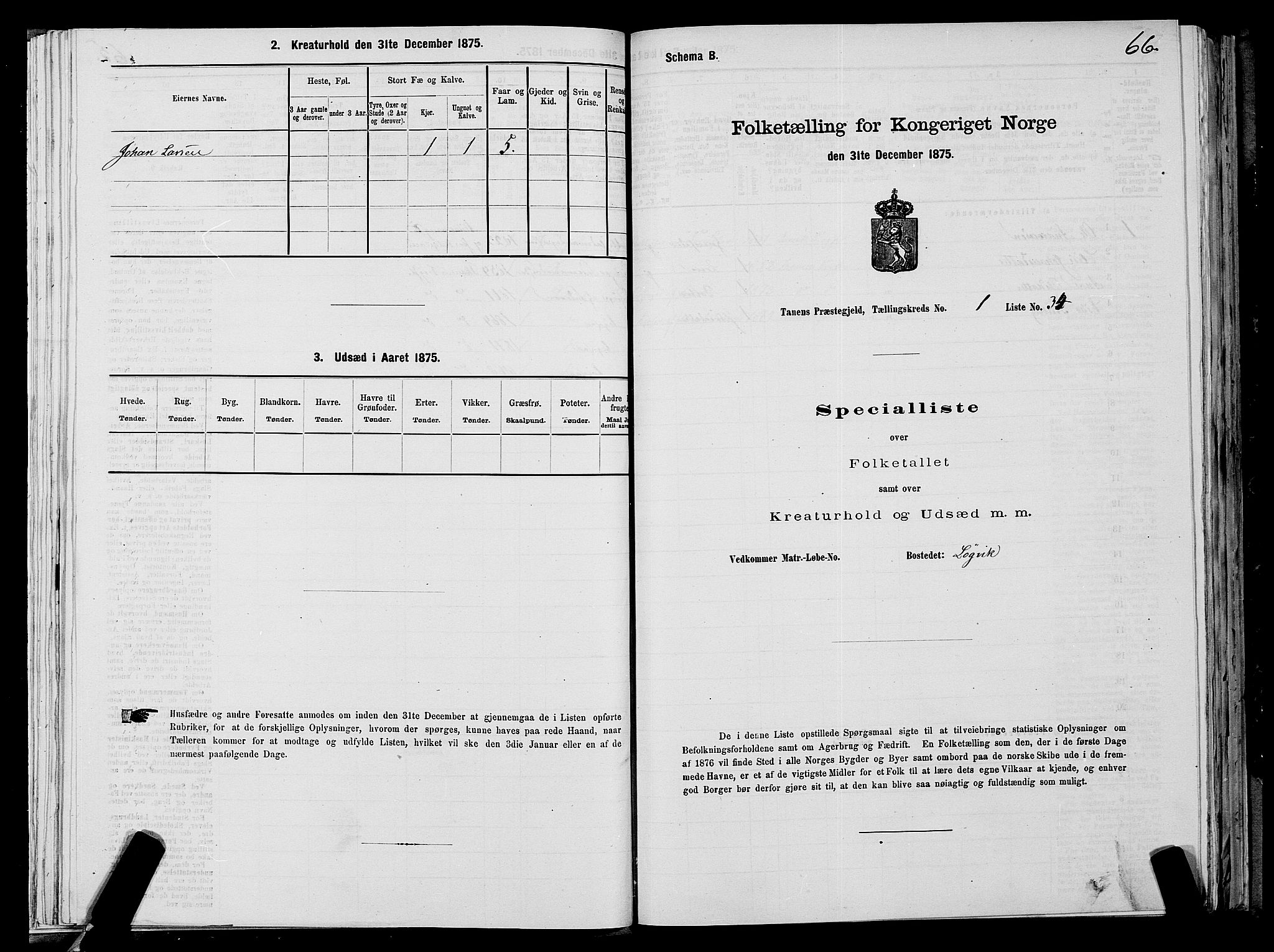 SATØ, Folketelling 1875 for 2025P Tana prestegjeld, 1875, s. 1066