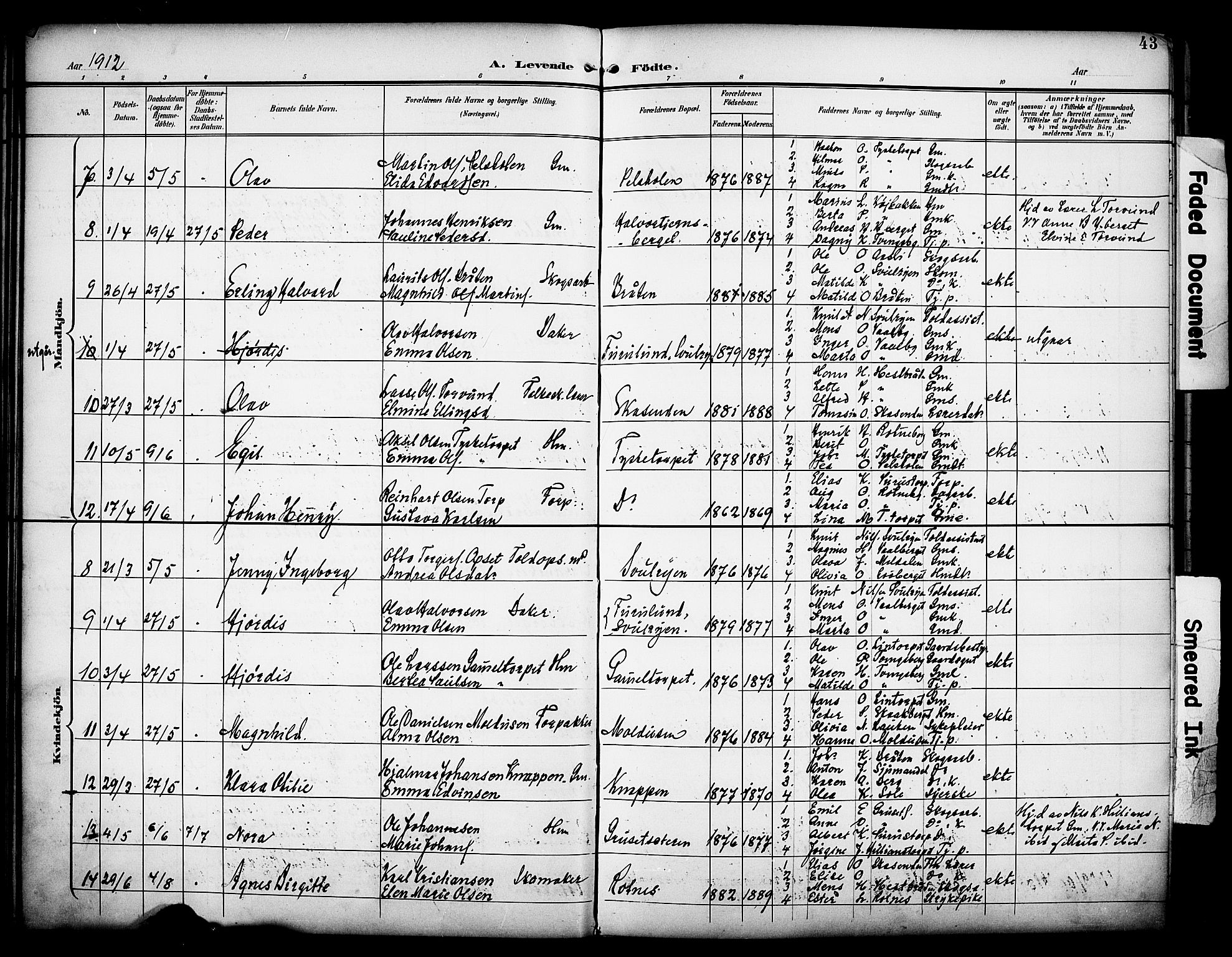 Grue prestekontor, AV/SAH-PREST-036/H/Ha/Haa/L0014: Ministerialbok nr. 14, 1898-1915, s. 43
