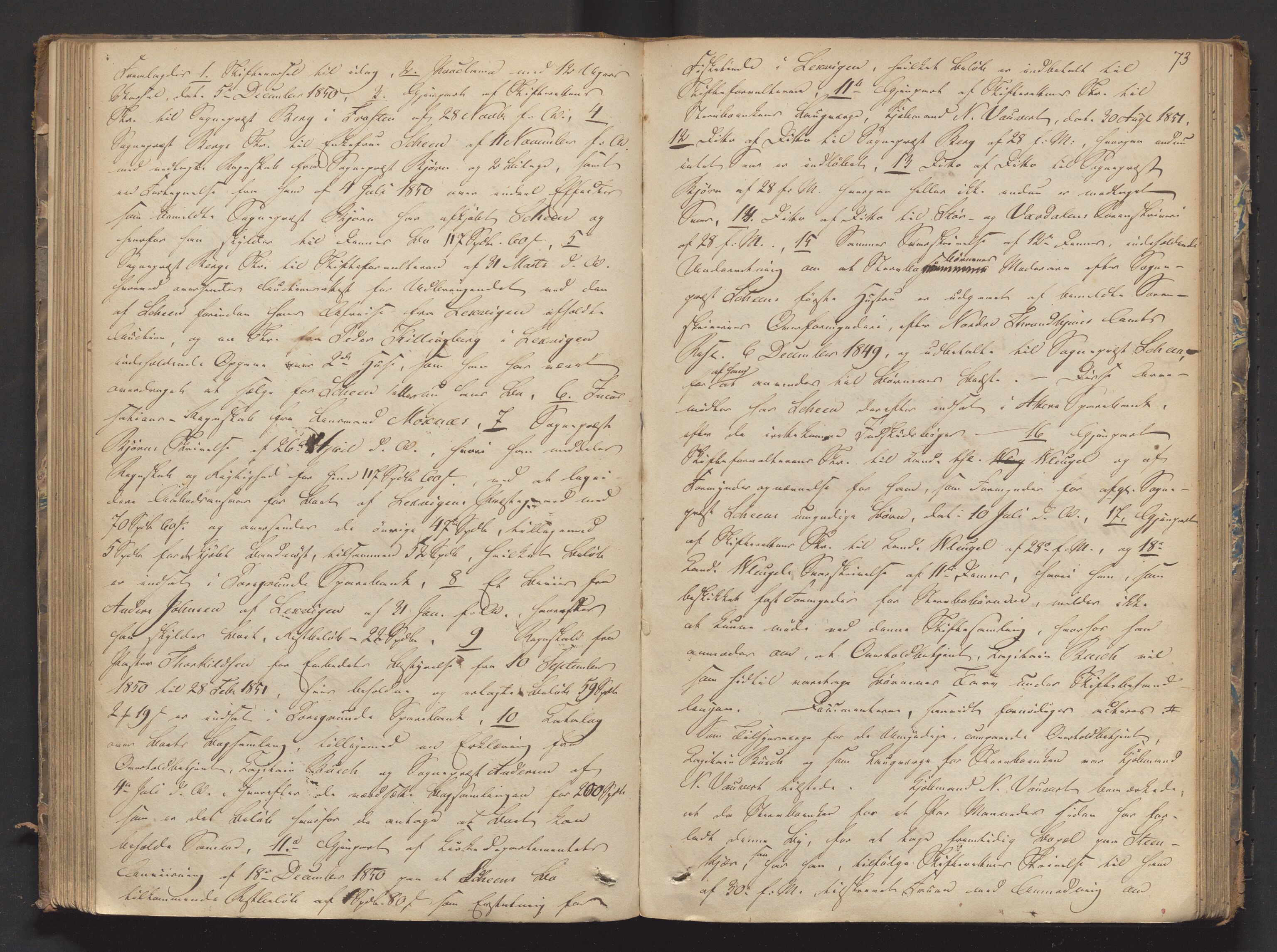 Porsgrunn byfogd, AV/SAKO-A-106/H/Hb/L0006: Skifteprotokoll - B., 1849-1853, s. 72b-73a