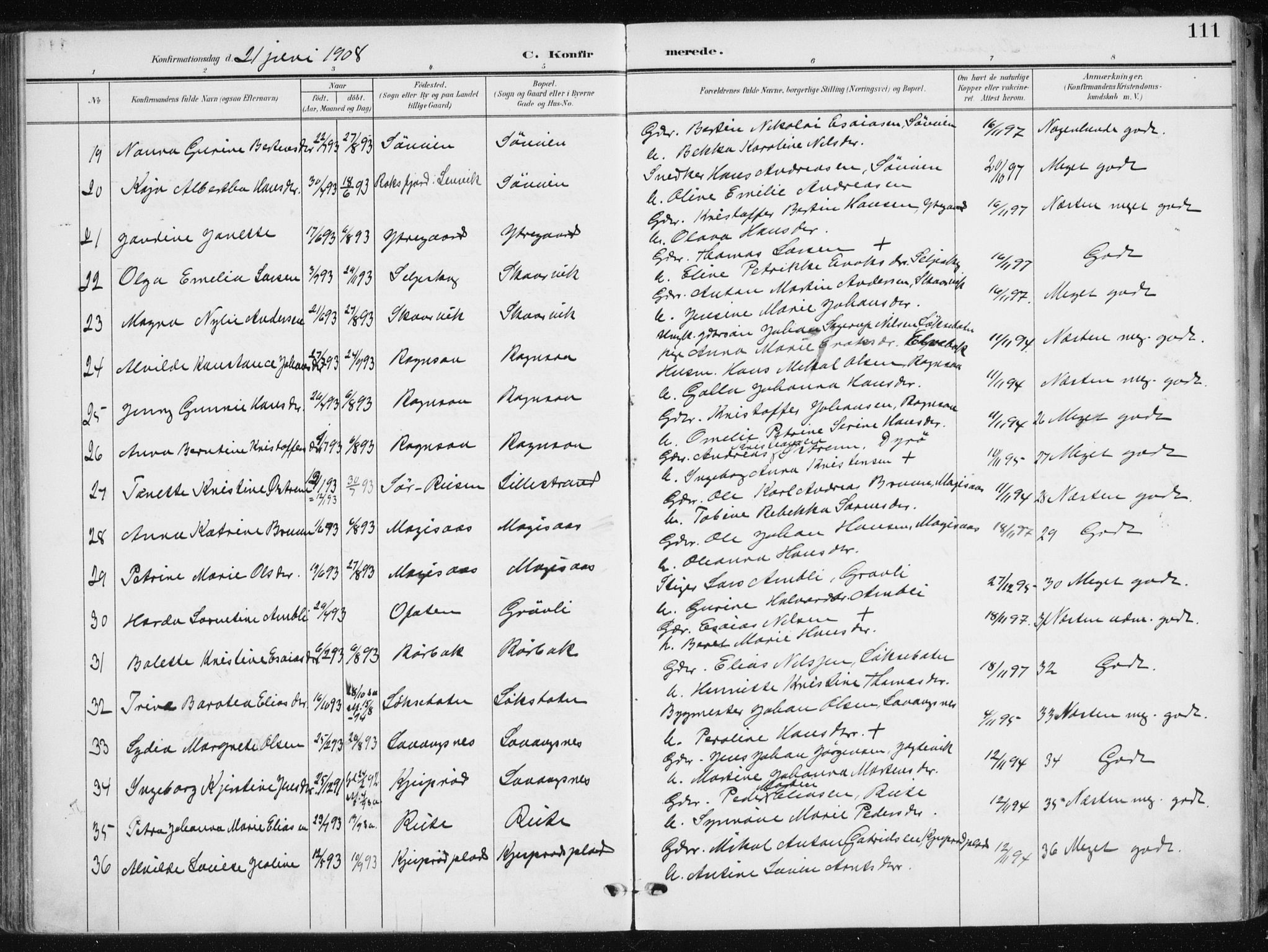 Salangen sokneprestembete, AV/SATØ-S-1324/H/Ha/L0002kirke: Ministerialbok nr. 2, 1902-1911, s. 111