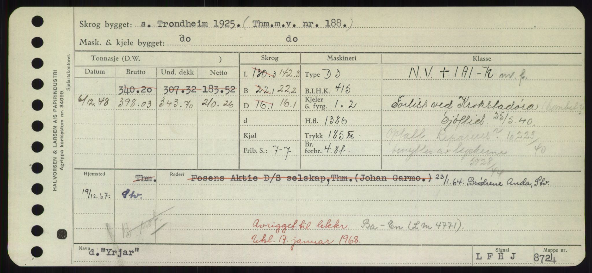 Sjøfartsdirektoratet med forløpere, Skipsmålingen, RA/S-1627/H/Hd/L0041: Fartøy, Vi-Ås, s. 461