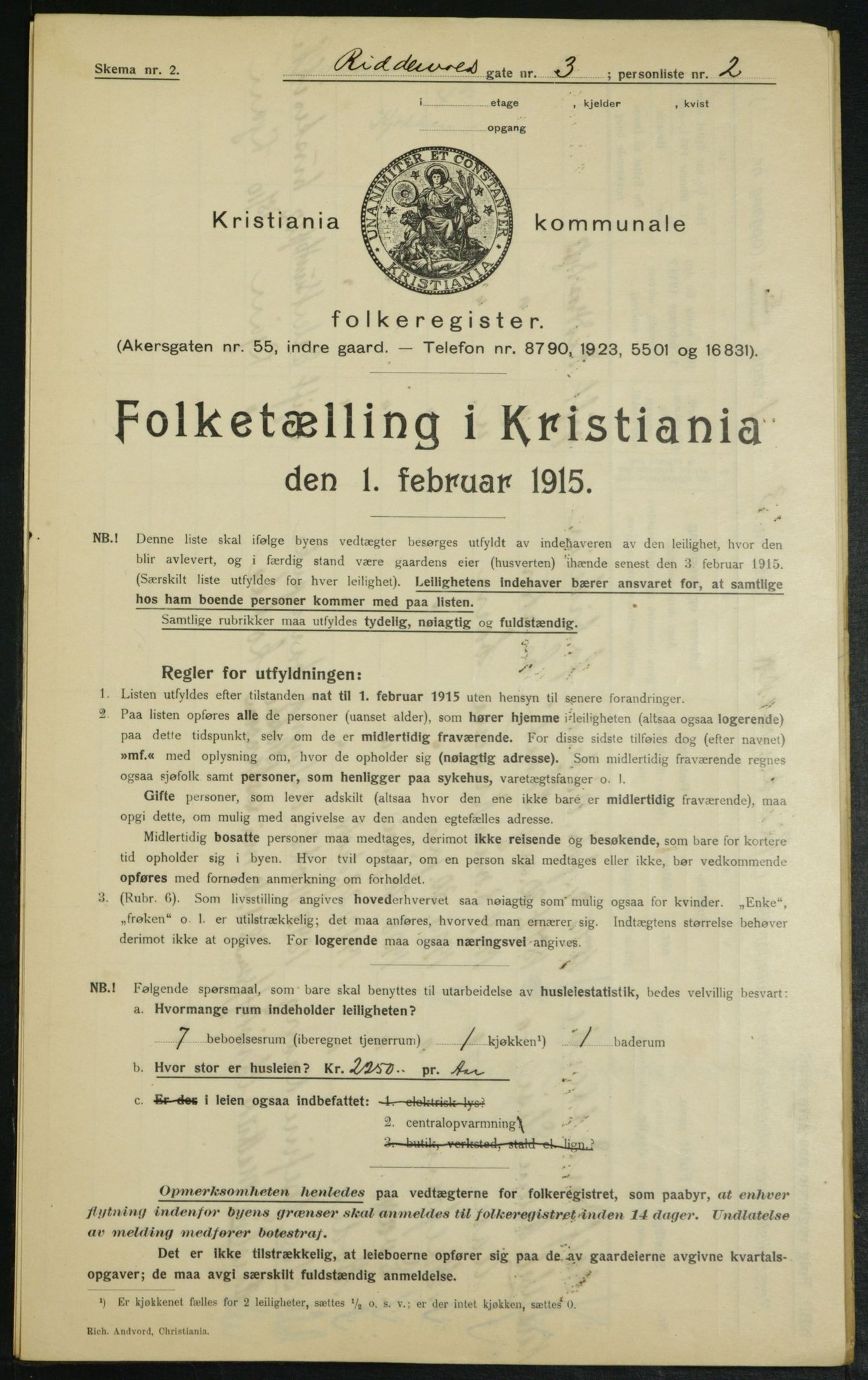 OBA, Kommunal folketelling 1.2.1915 for Kristiania, 1915, s. 82760