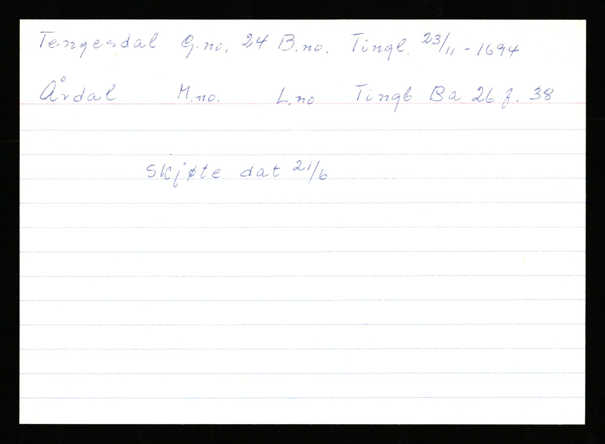 Statsarkivet i Stavanger, AV/SAST-A-101971/03/Y/Ym/L0060: Åstedskort sortert etter gårdsnavn: Tengesdal - Tjørn, 1600-1950, s. 6
