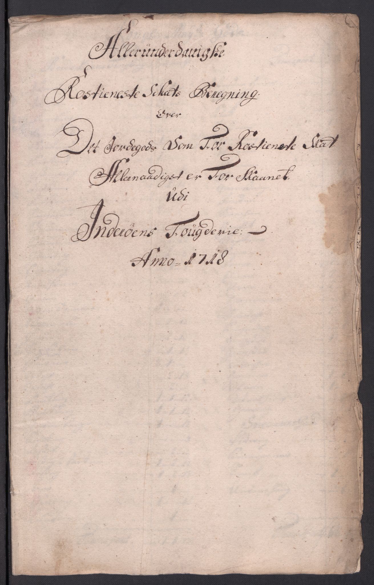 Rentekammeret inntil 1814, Reviderte regnskaper, Fogderegnskap, RA/EA-4092/R63/L4326: Fogderegnskap Inderøy, 1718, s. 86