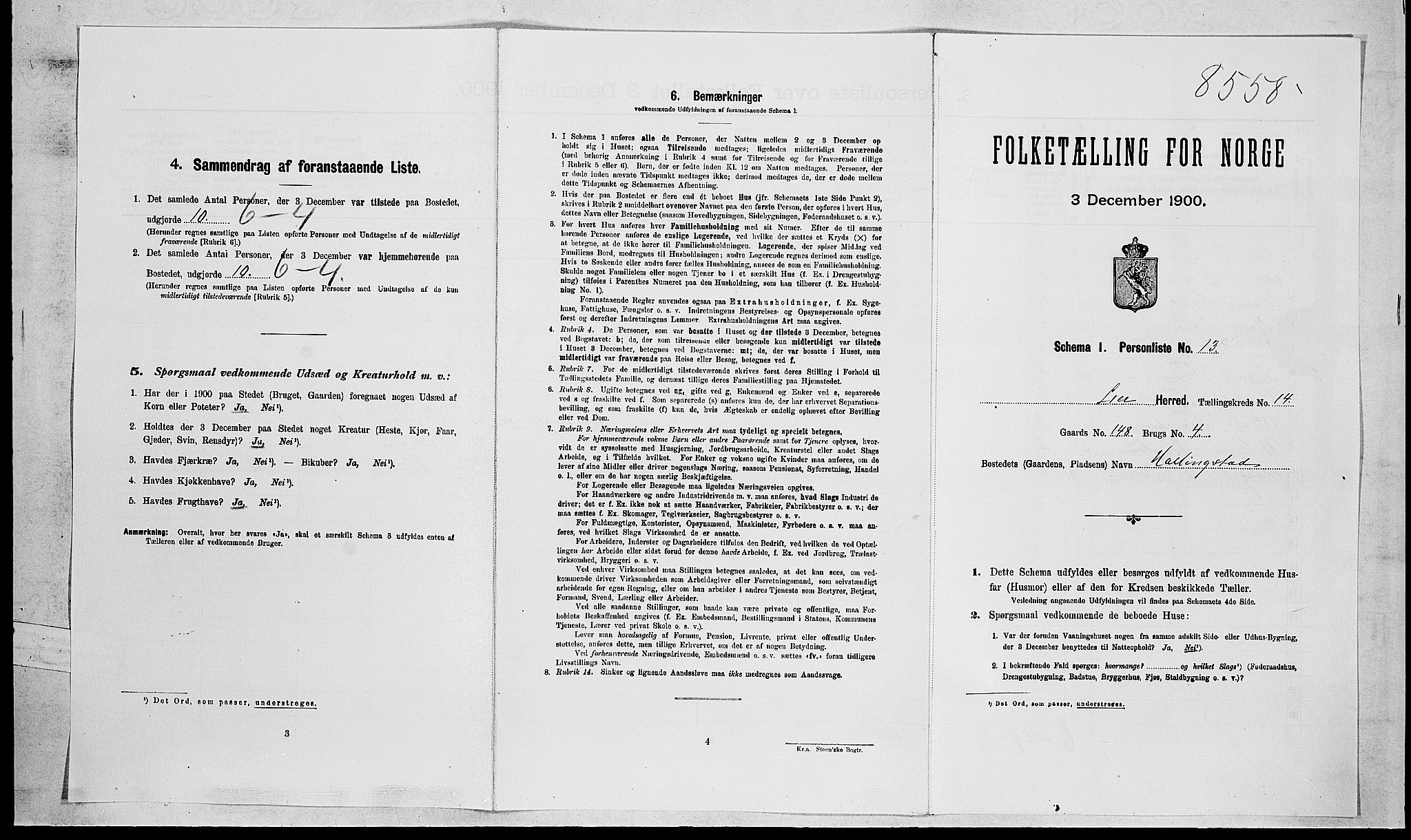 RA, Folketelling 1900 for 0626 Lier herred, 1900, s. 2296